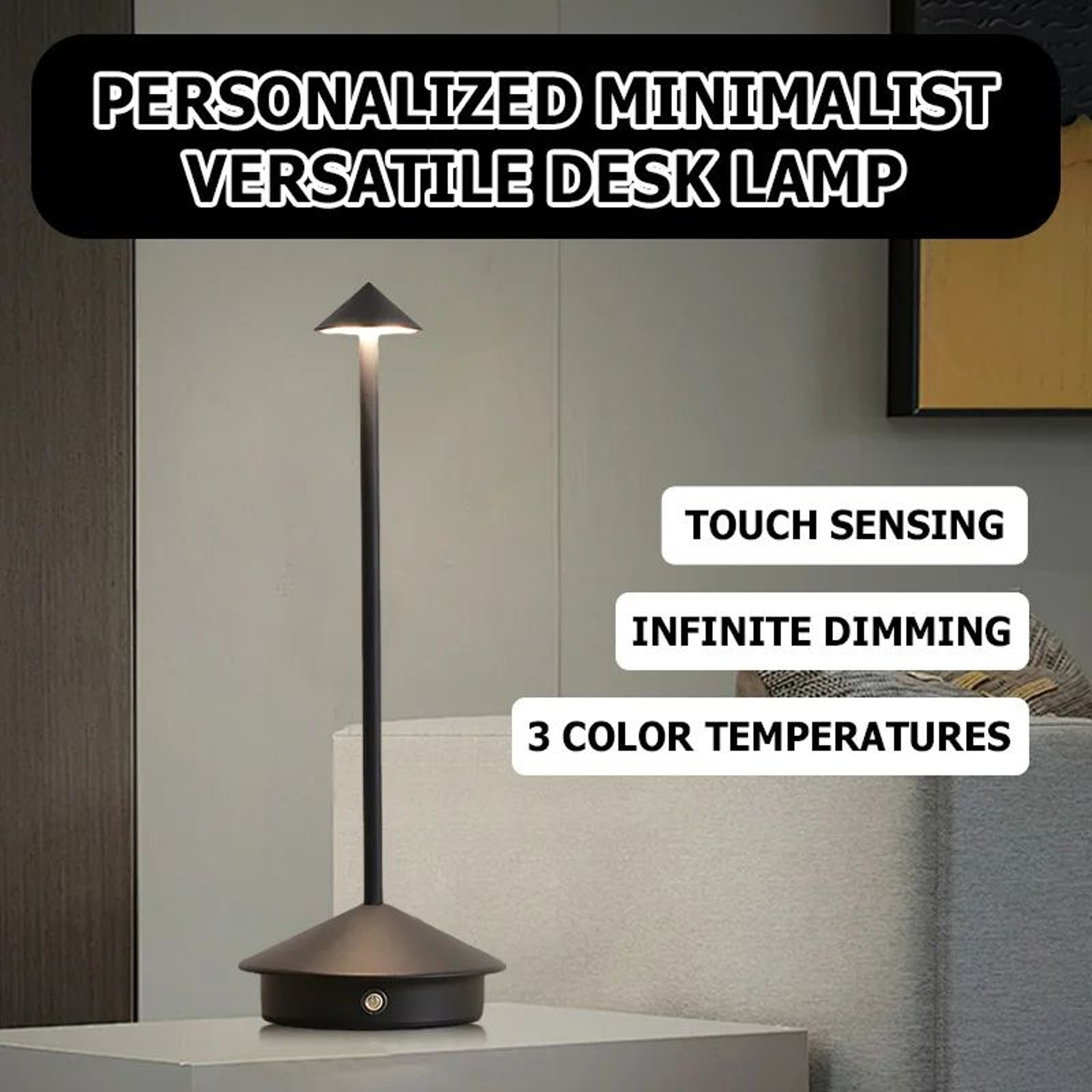 LumiTouch Cordless Table Lamp  Rechargeable LED Touch Control Dimmable Table Lamp 4