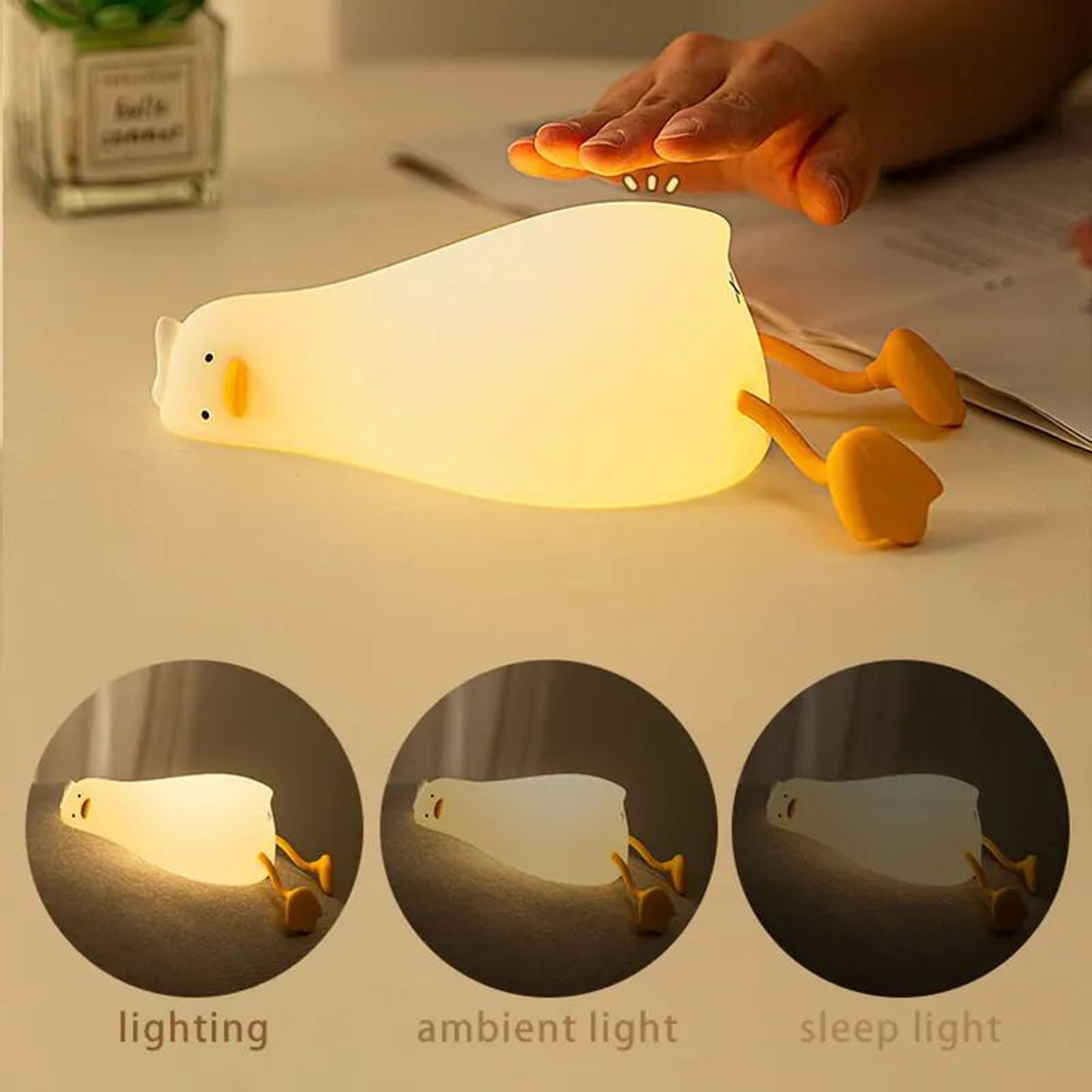 Duck Night Light Rechargeable Bedside Lamp  Soft Silicone LED Kids Night Light 1
