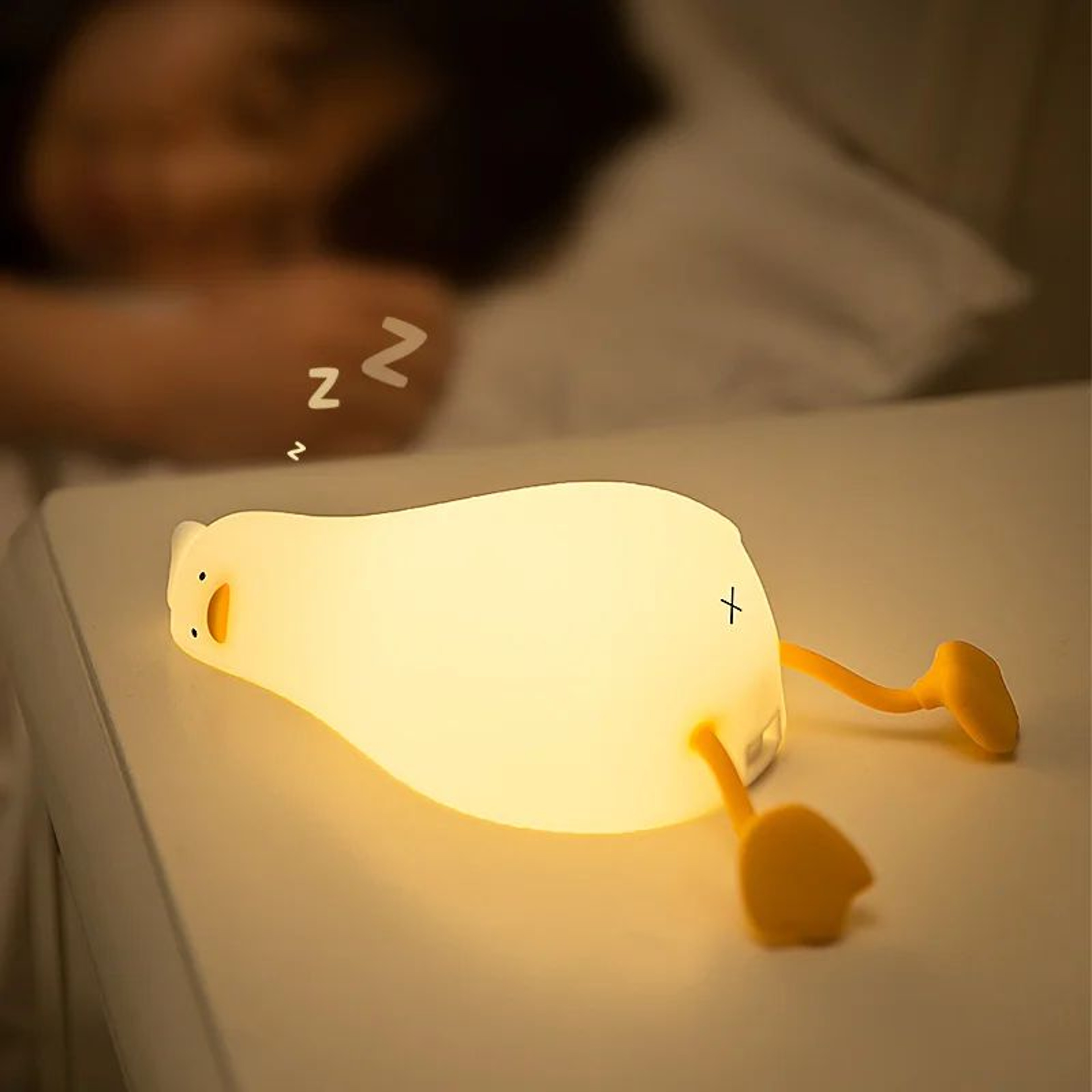 Duck Night Light Rechargeable Bedside Lamp  Soft Silicone LED Kids Night Light 4