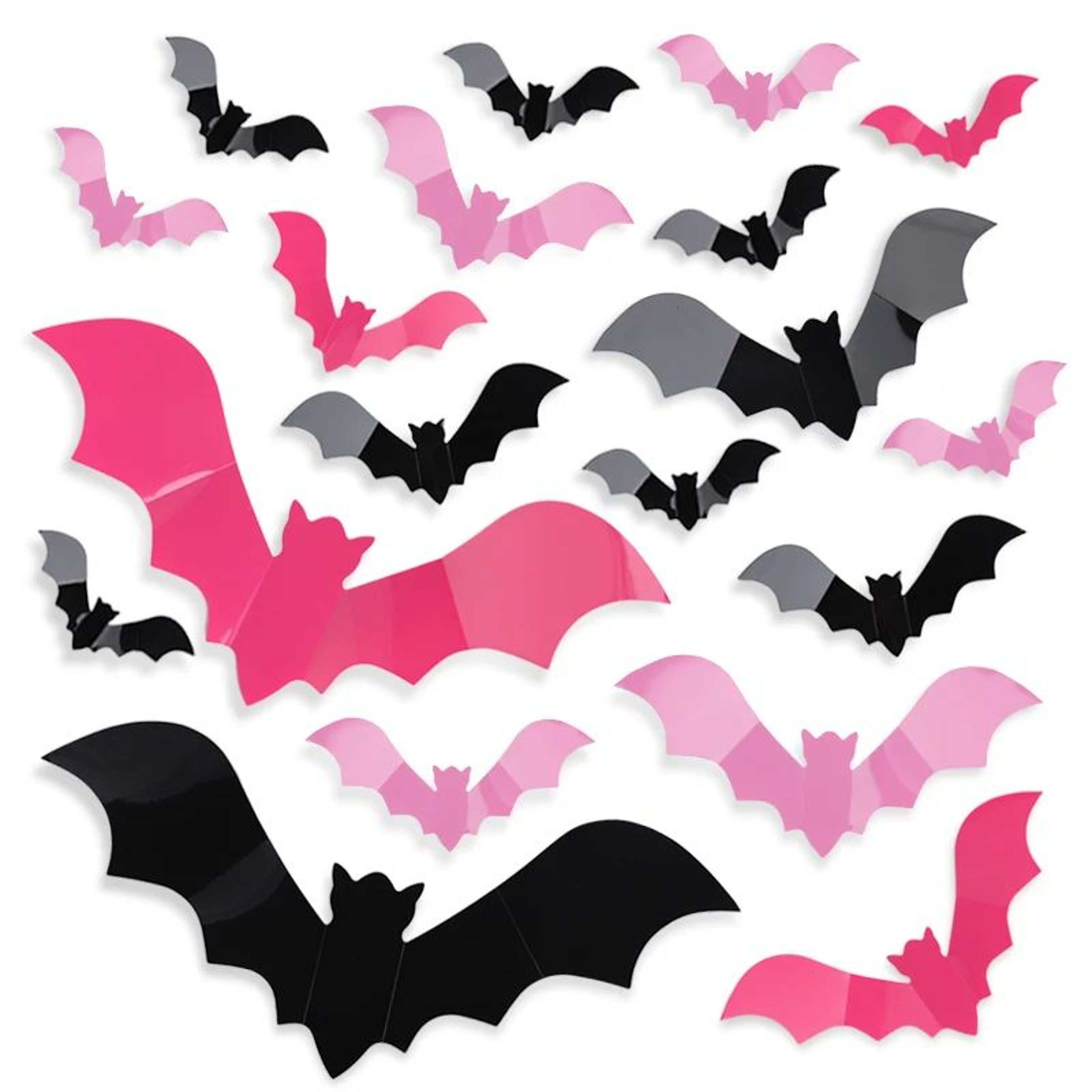 Pink Halloween Bat Decorations  3D Bat Wall Stickers  Halloween Window Decals 2448 PCS 0