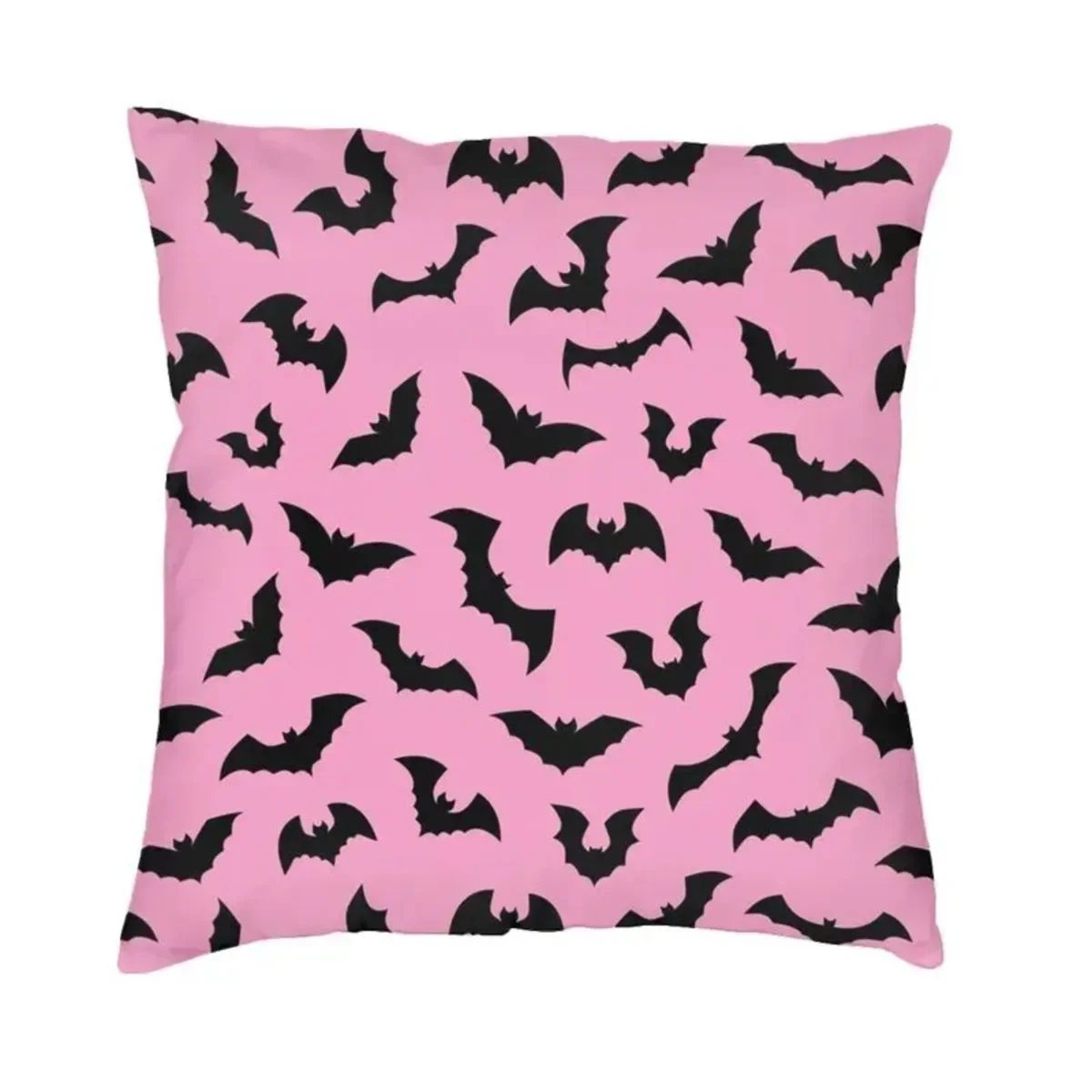 Pastel Goth Pillow Cover  Pink  Black Bat Halloween Throw Pillow Cover 45x45cm 24