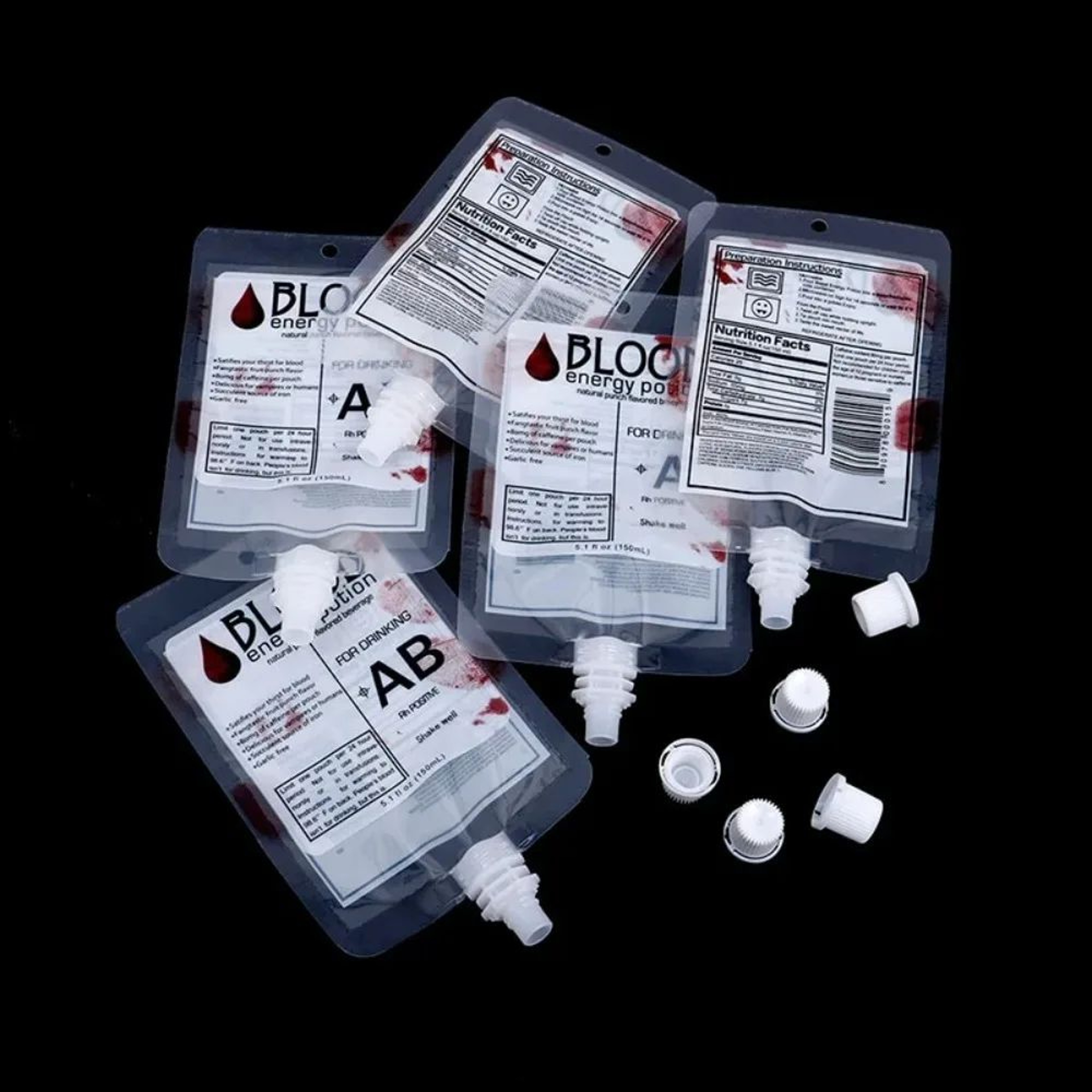10Pack Halloween Blood Bags For Drinks And Vampire Drink Pouches 1