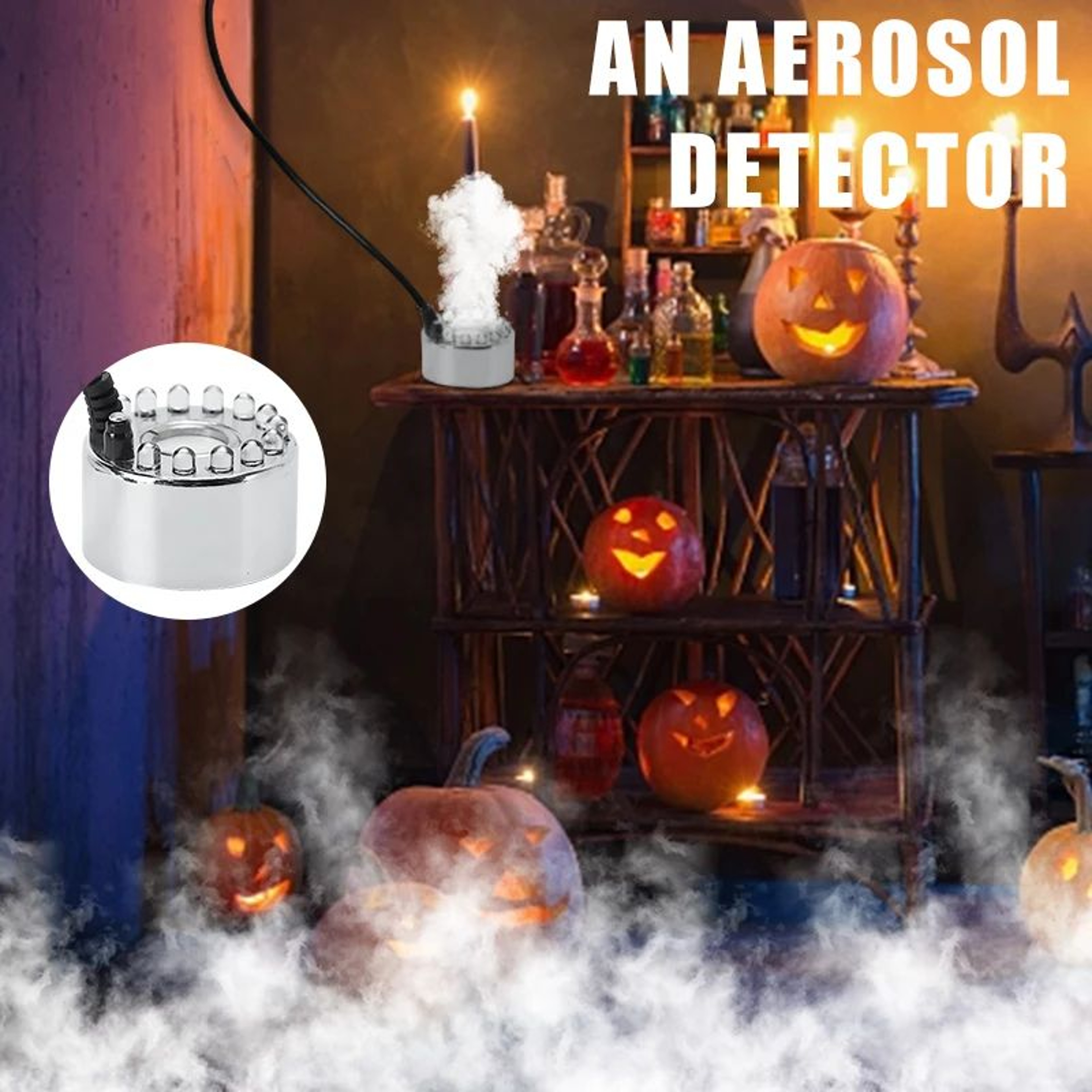 Pumpkin Mist Maker With LED Lights  Halloween Fogger For Ponds  Water Displays 1
