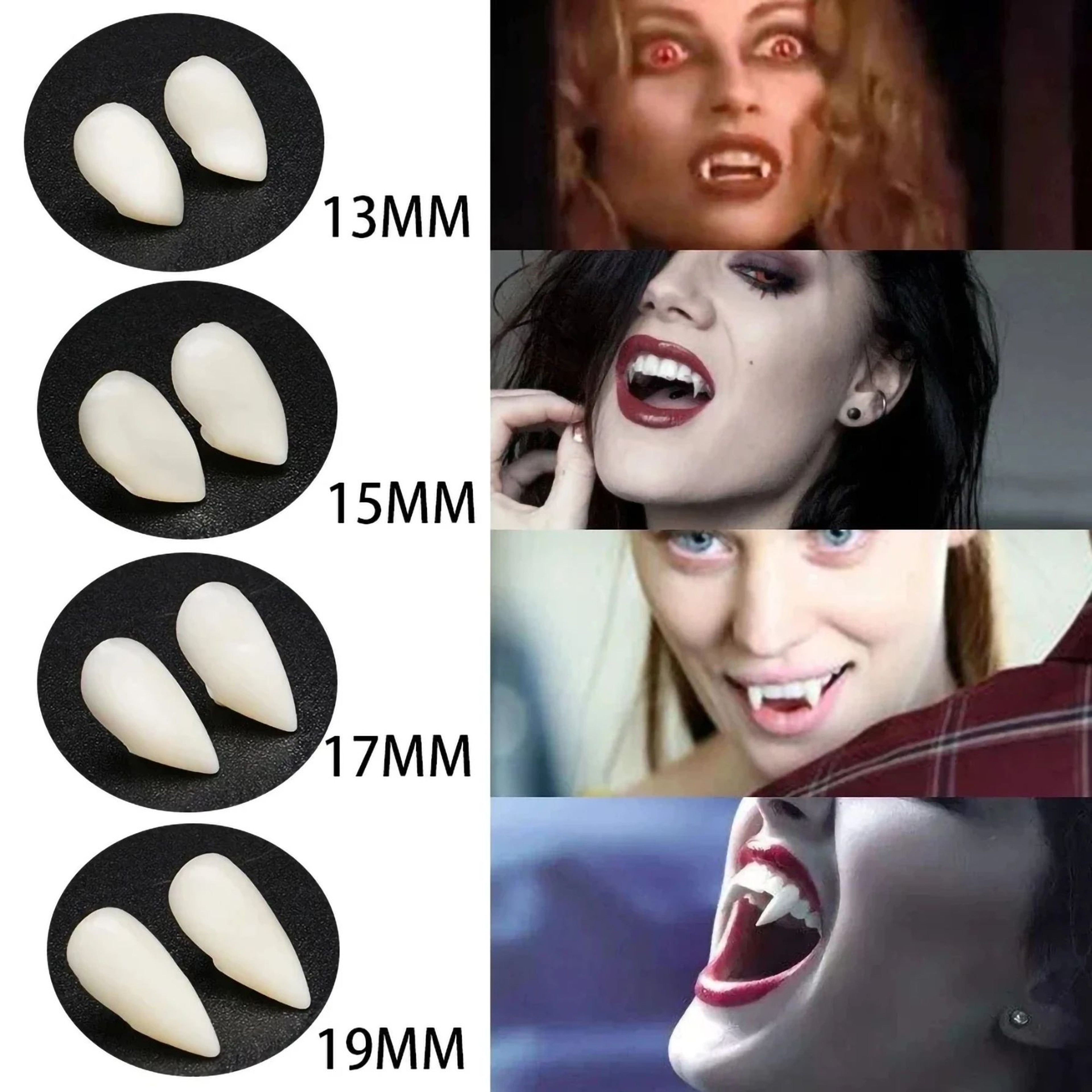 Realistic Vampire Fangs With Adhesive For Halloween Cosplay 5
