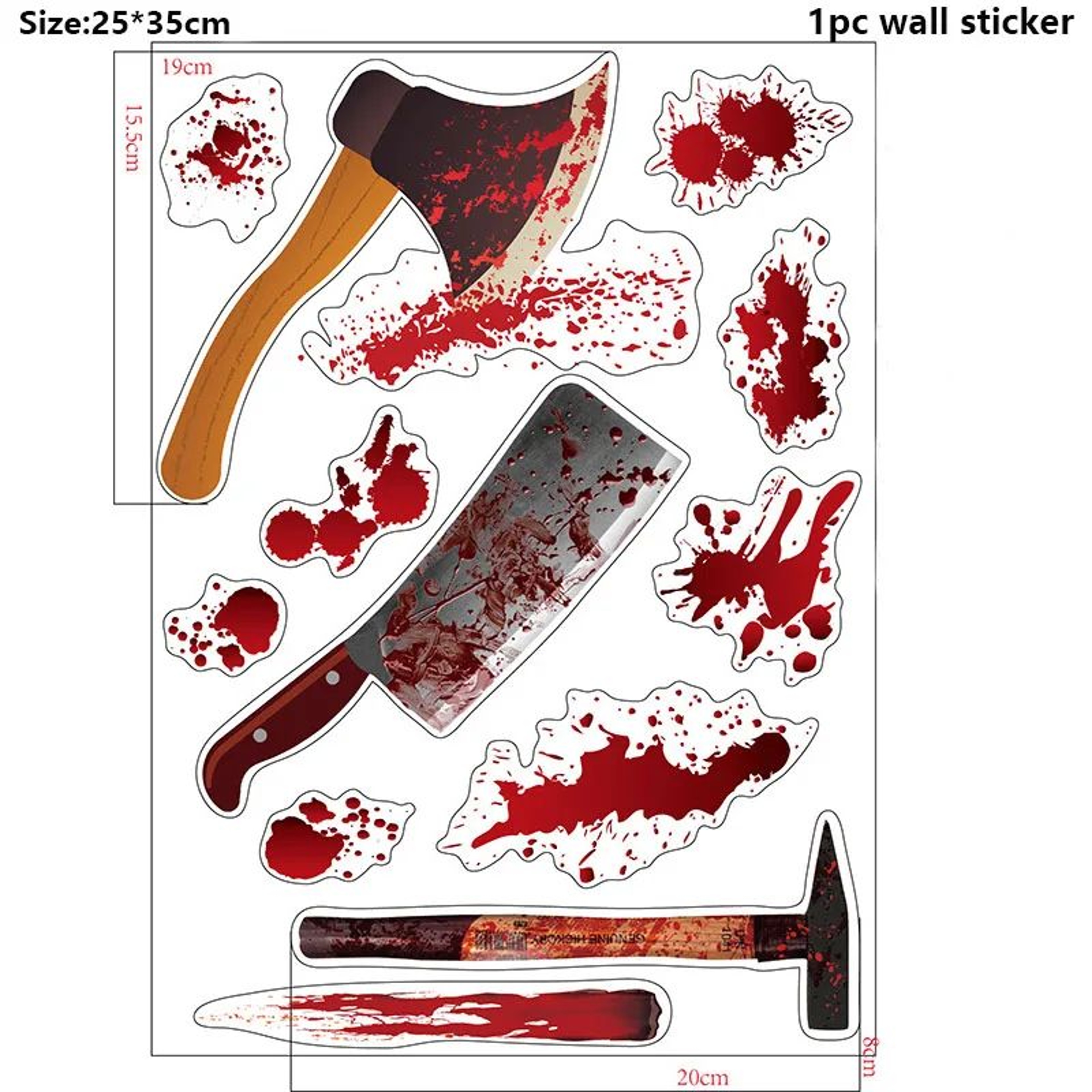 Blood Trail Halloween Window Clings And Bloody Handprint Stickers 8