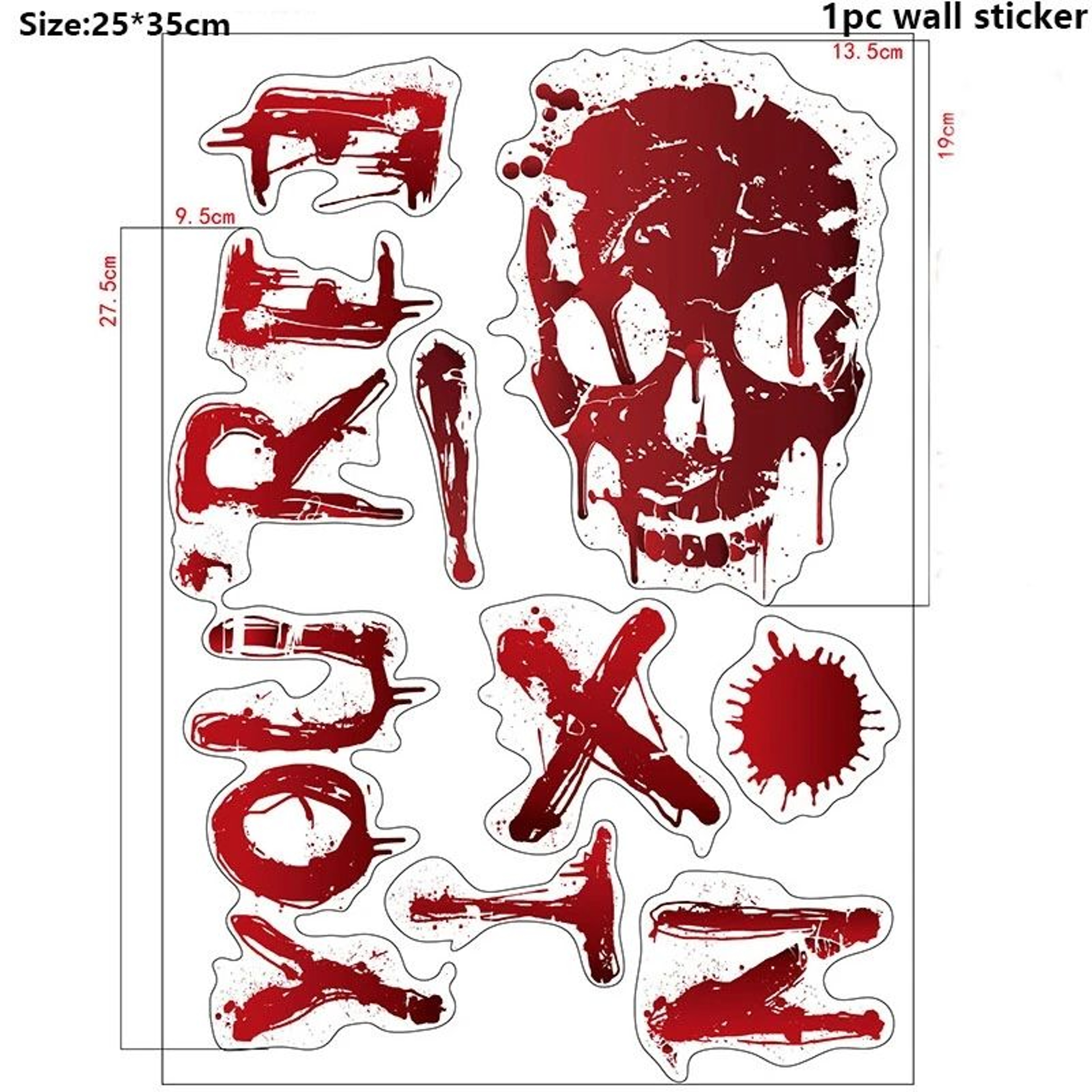 Blood Trail Halloween Window Clings And Bloody Handprint Stickers 12