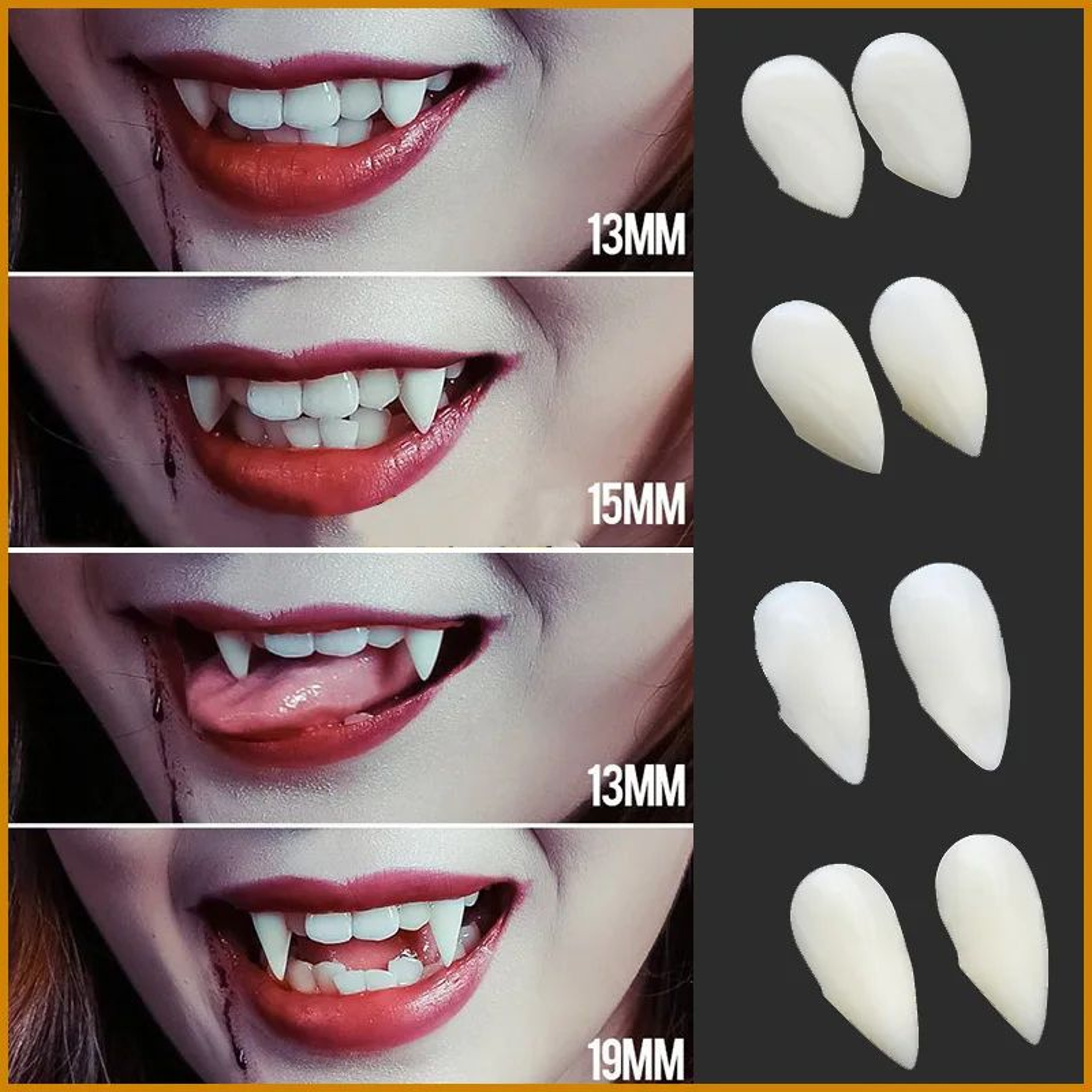 ShadowBite Vampire Fangs With Adhesive  5Pair Halloween Cosplay False Teeth 1
