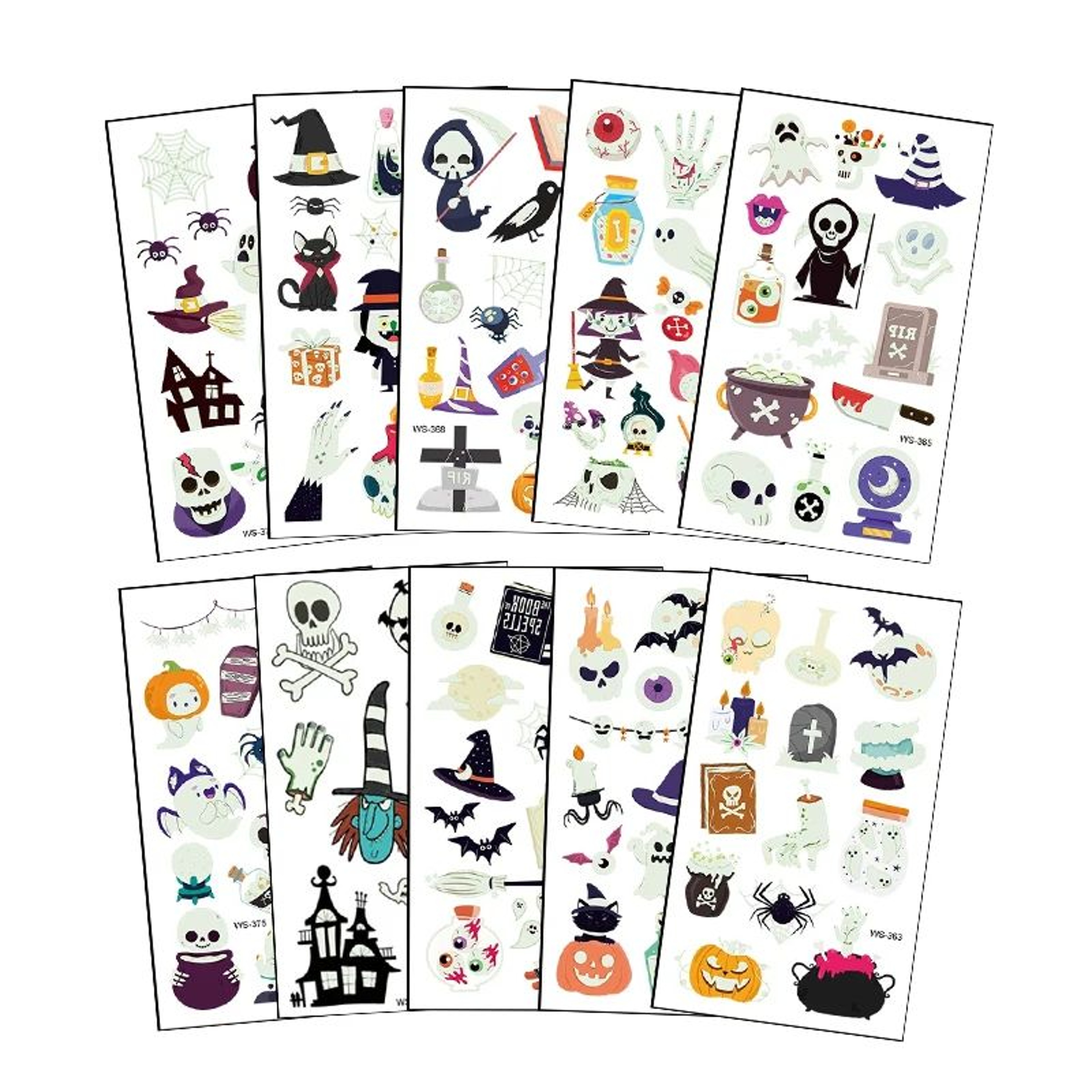GlowNight Halloween Temporary Tattoos  10 Sheets Of Glow In The Dark Tattoos 2