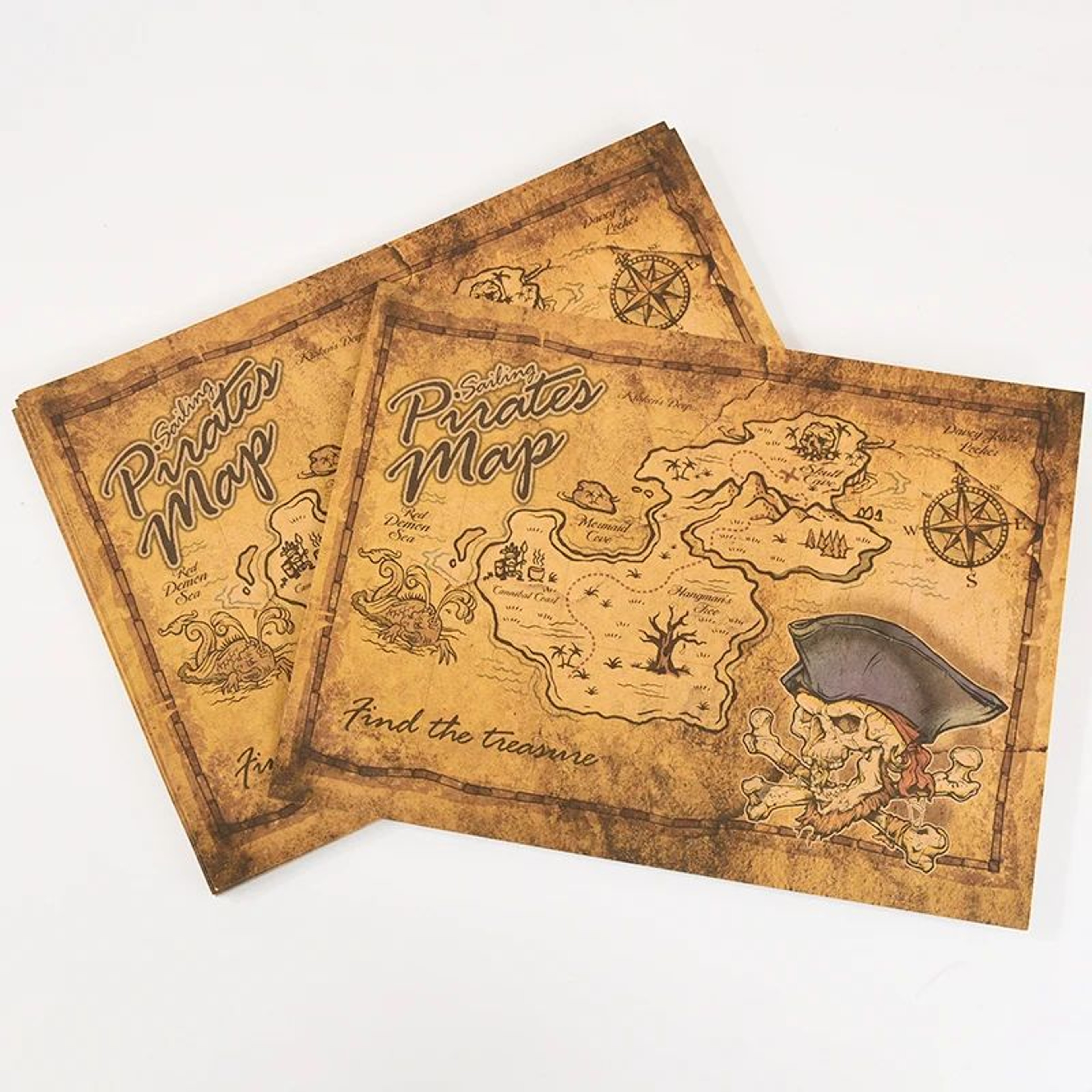 Pirate Treasure Hunt Map For Kids Vintage Kraft Party Adventure Map 4