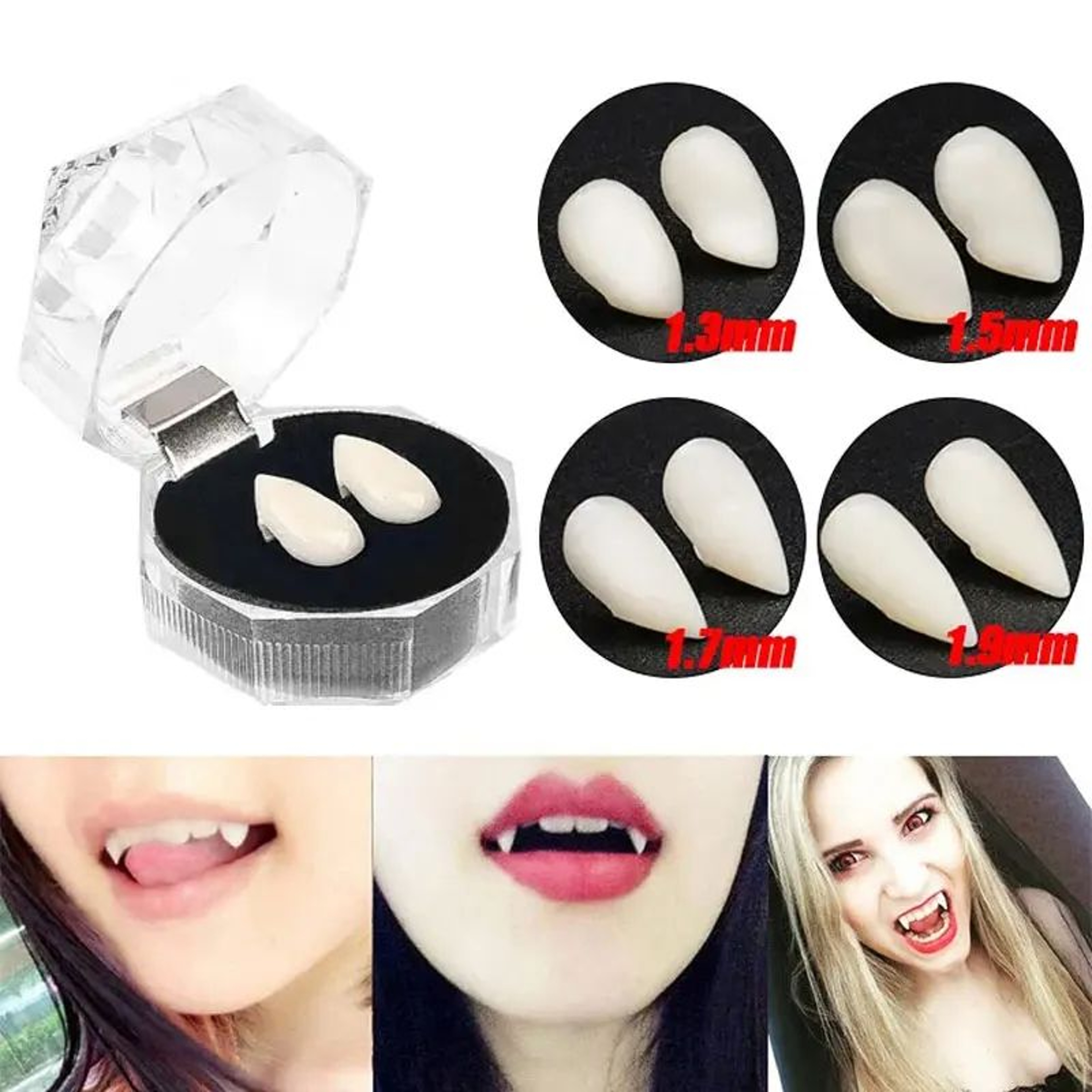 Vampire Fangs Halloween Fake Teeth Cosplay Set 0