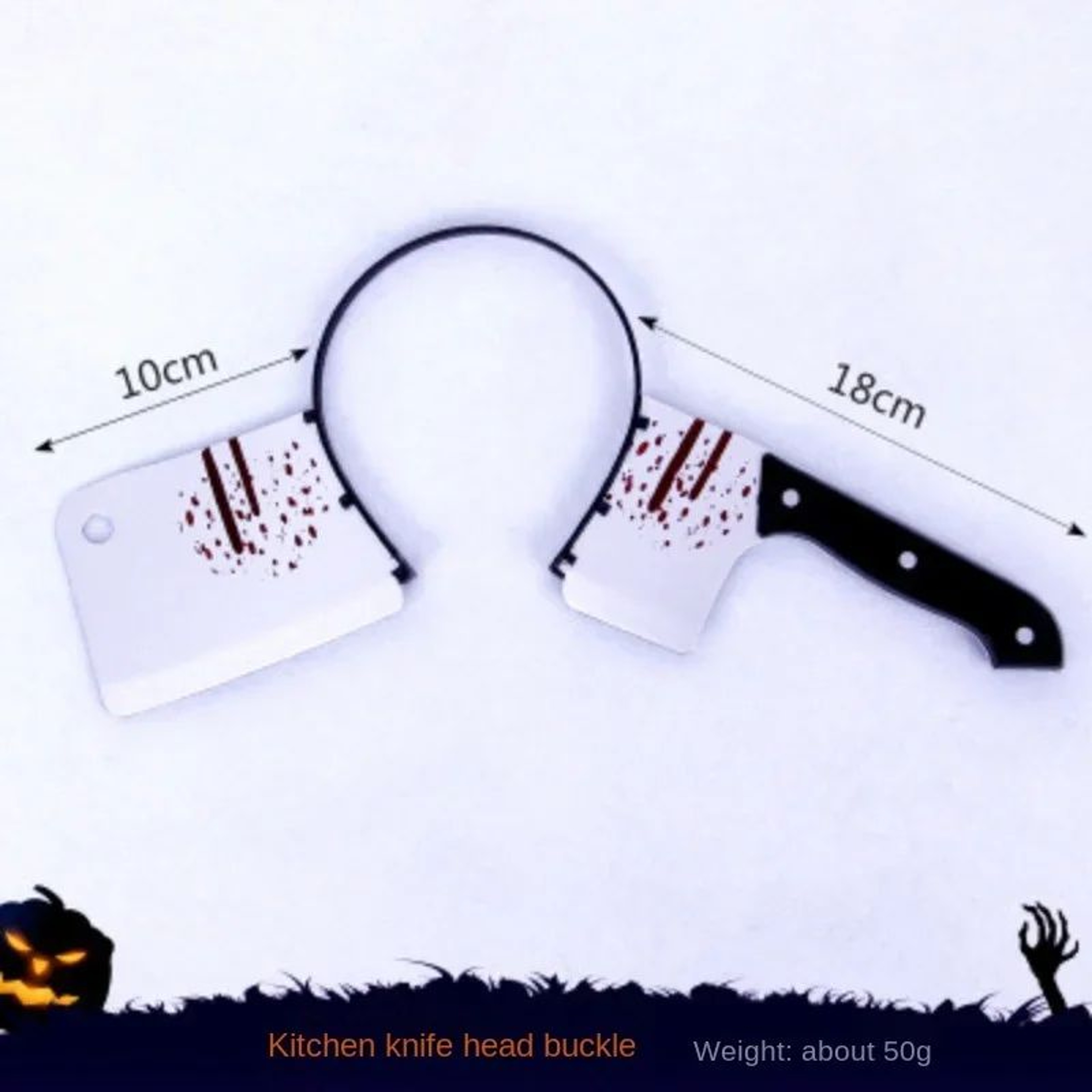 Bloody Weapon Halloween Headband  Fake Knife Axe Saw Horror Costume Prop 4