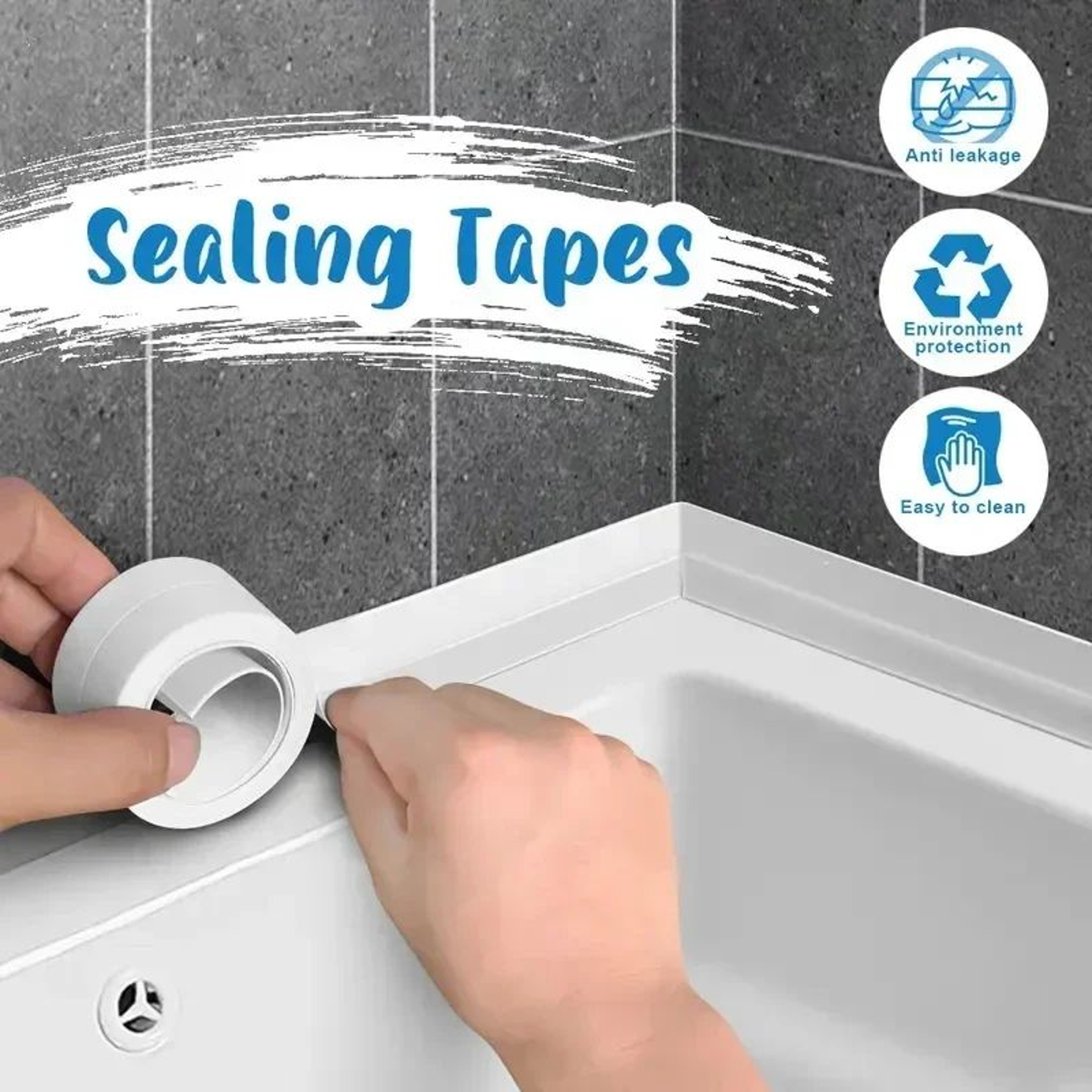 Waterproof Caulk Tape Self Adhesive Bathroom  Kitchen Sealing Strip 3