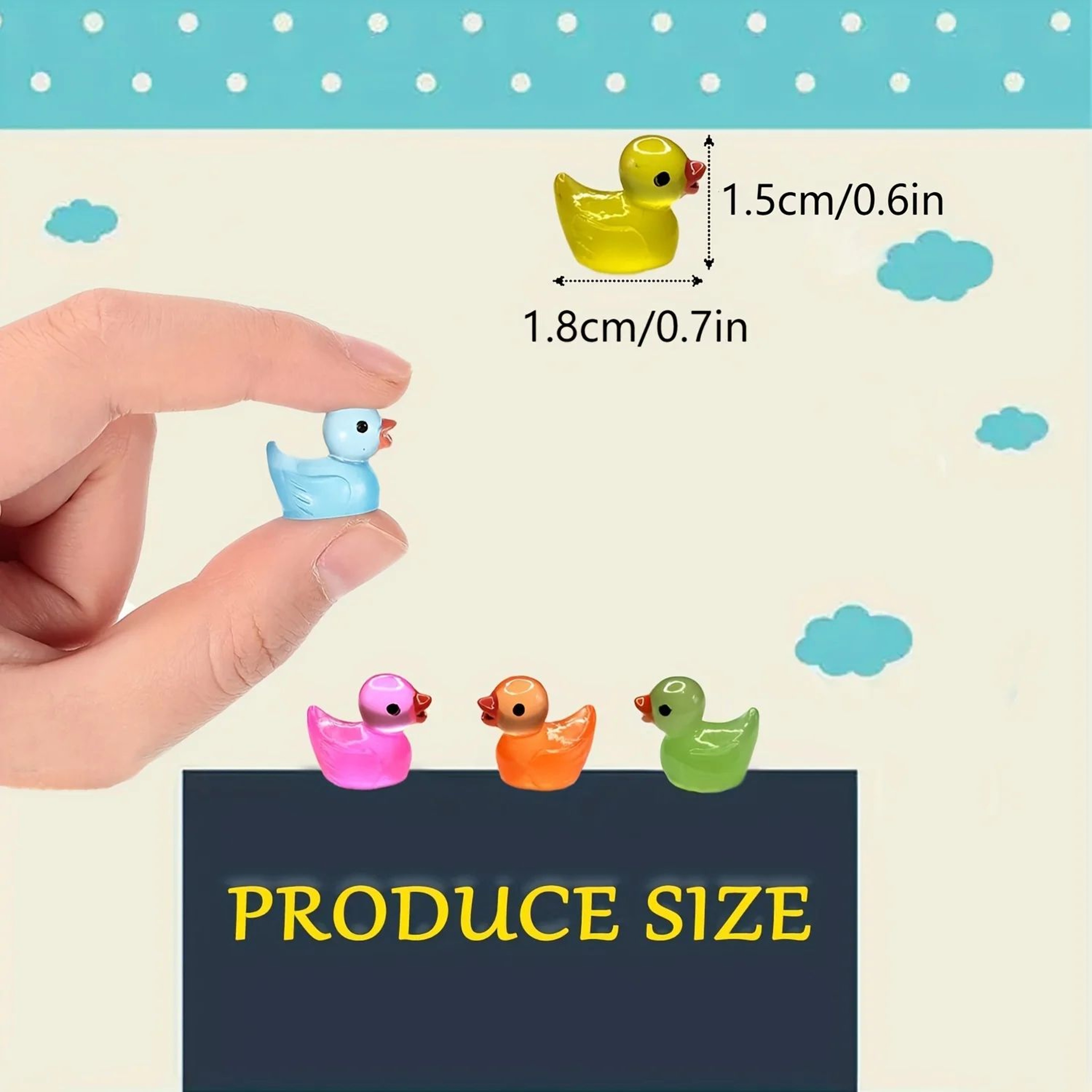 LumiDuck Glow In The Dark Mini Ducks  Mini Resin Figurines For Fairy Gardens  Crafts 2