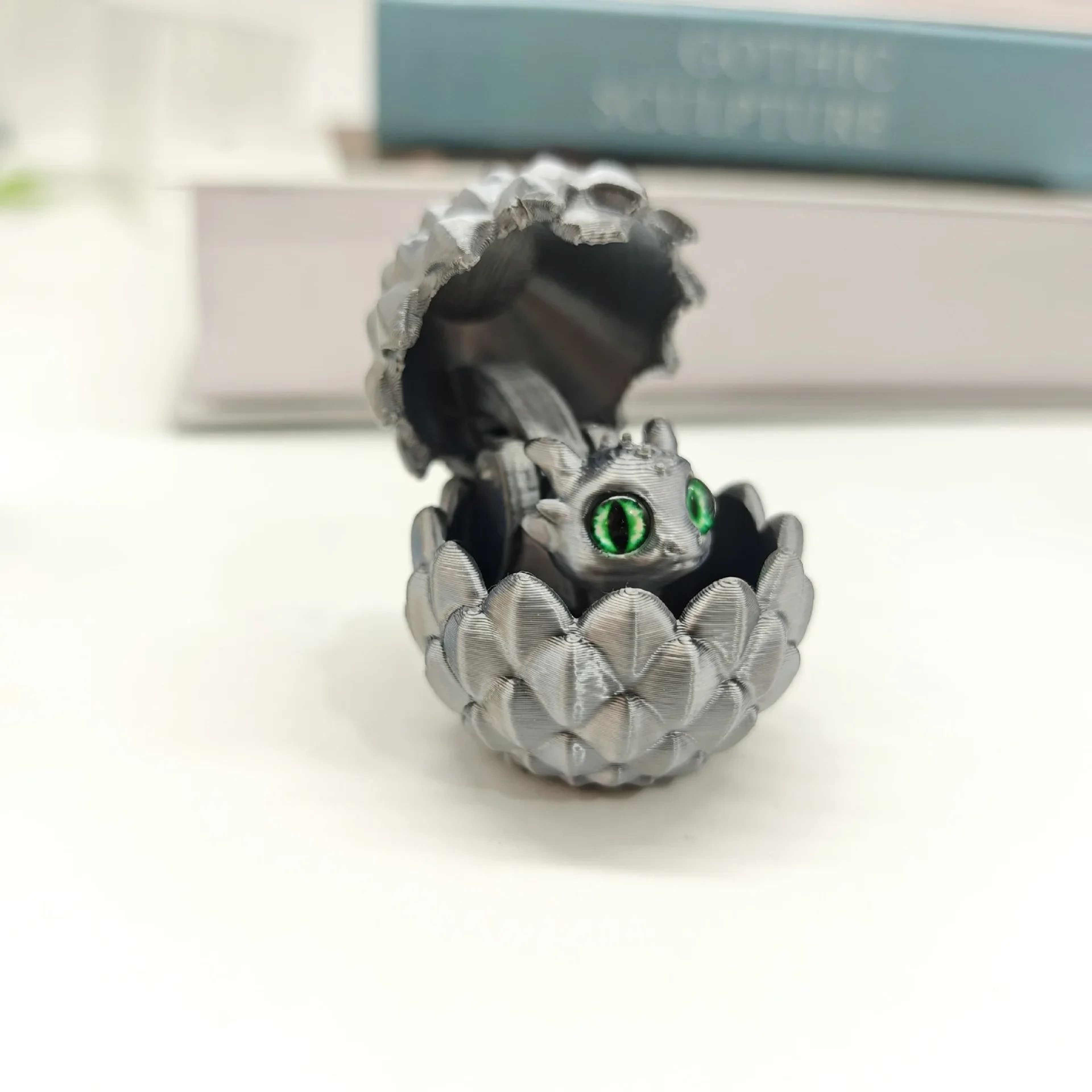 Hatching Dragon Egg 3D Printed Dragon Figurine Desk Decor 9