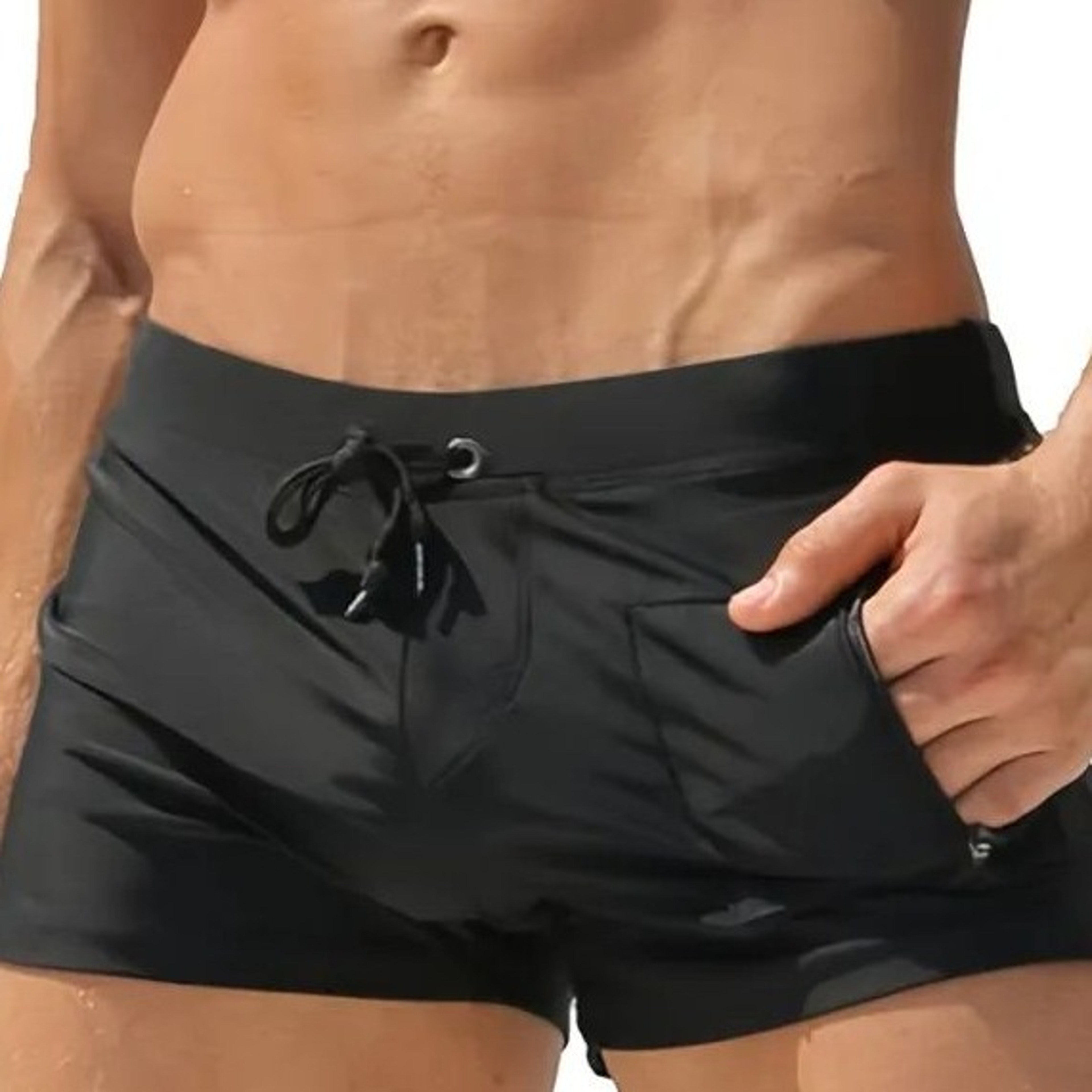 Performance QuickDry Mens Swim Trunks  Lightweight Beach Shorts With Zipper Pocket  Drawstring Waisj