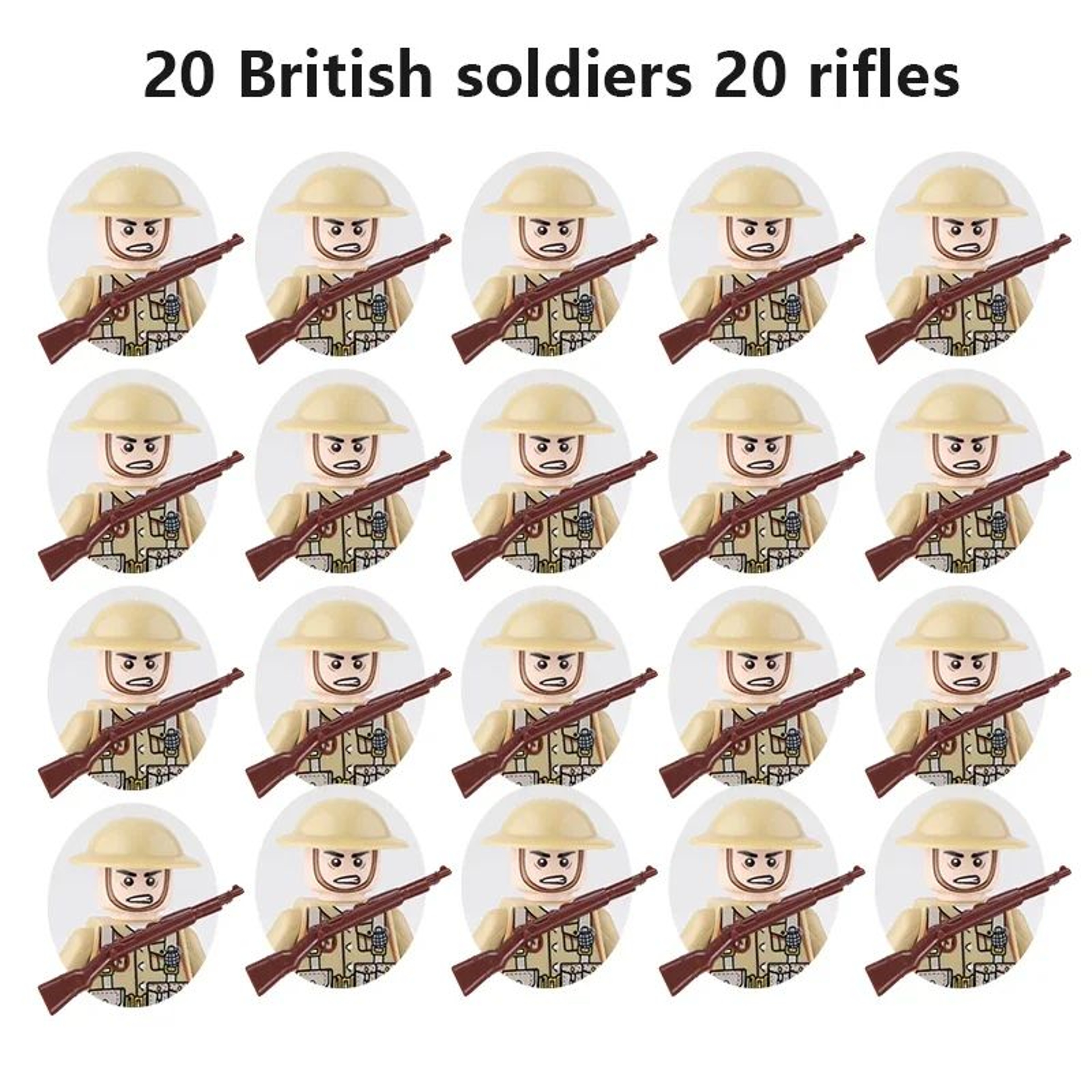 20Piece WW2 Military Minifigures Army Building Block Set 4