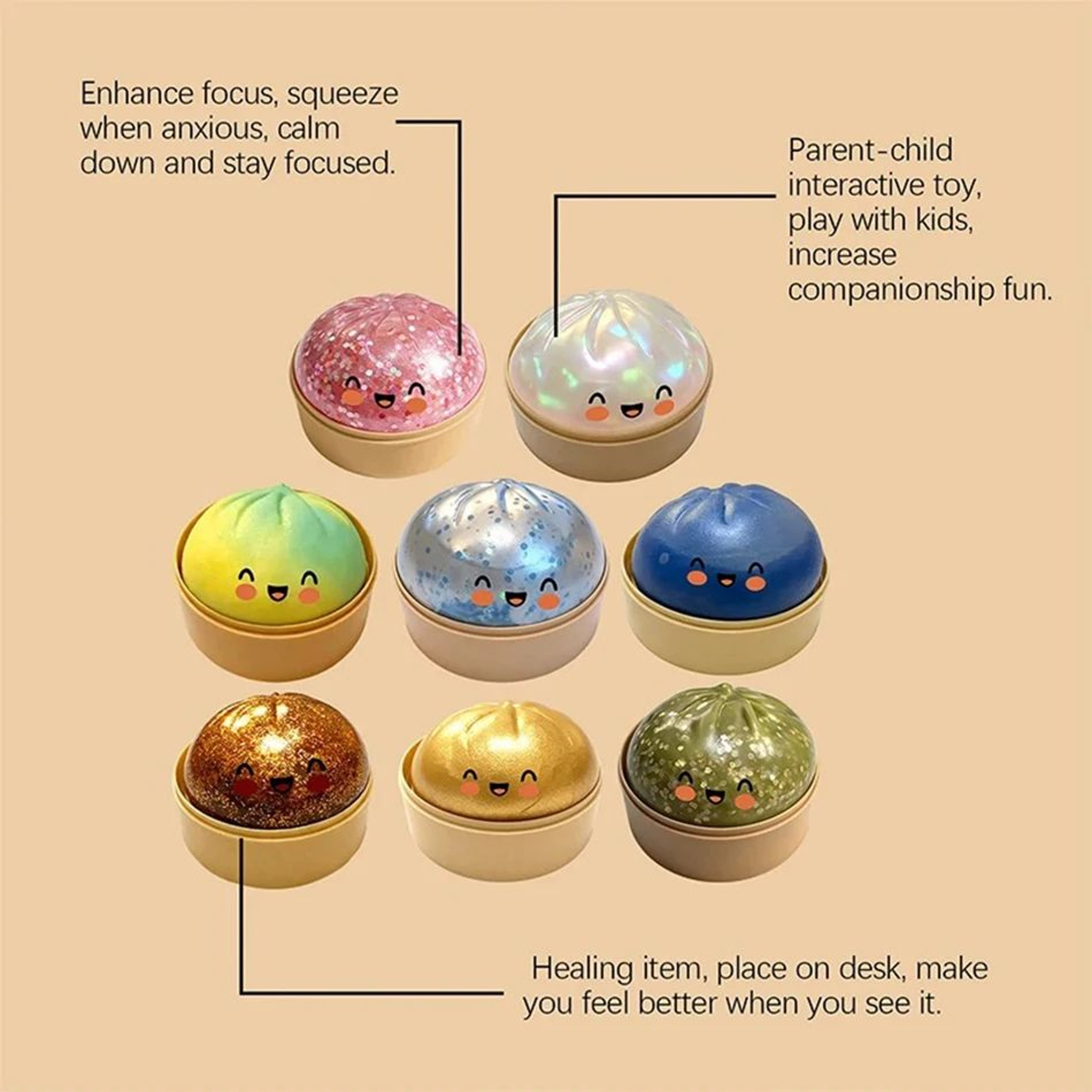DumpliCalm Slow Rising Dumpling Stress Ball 3