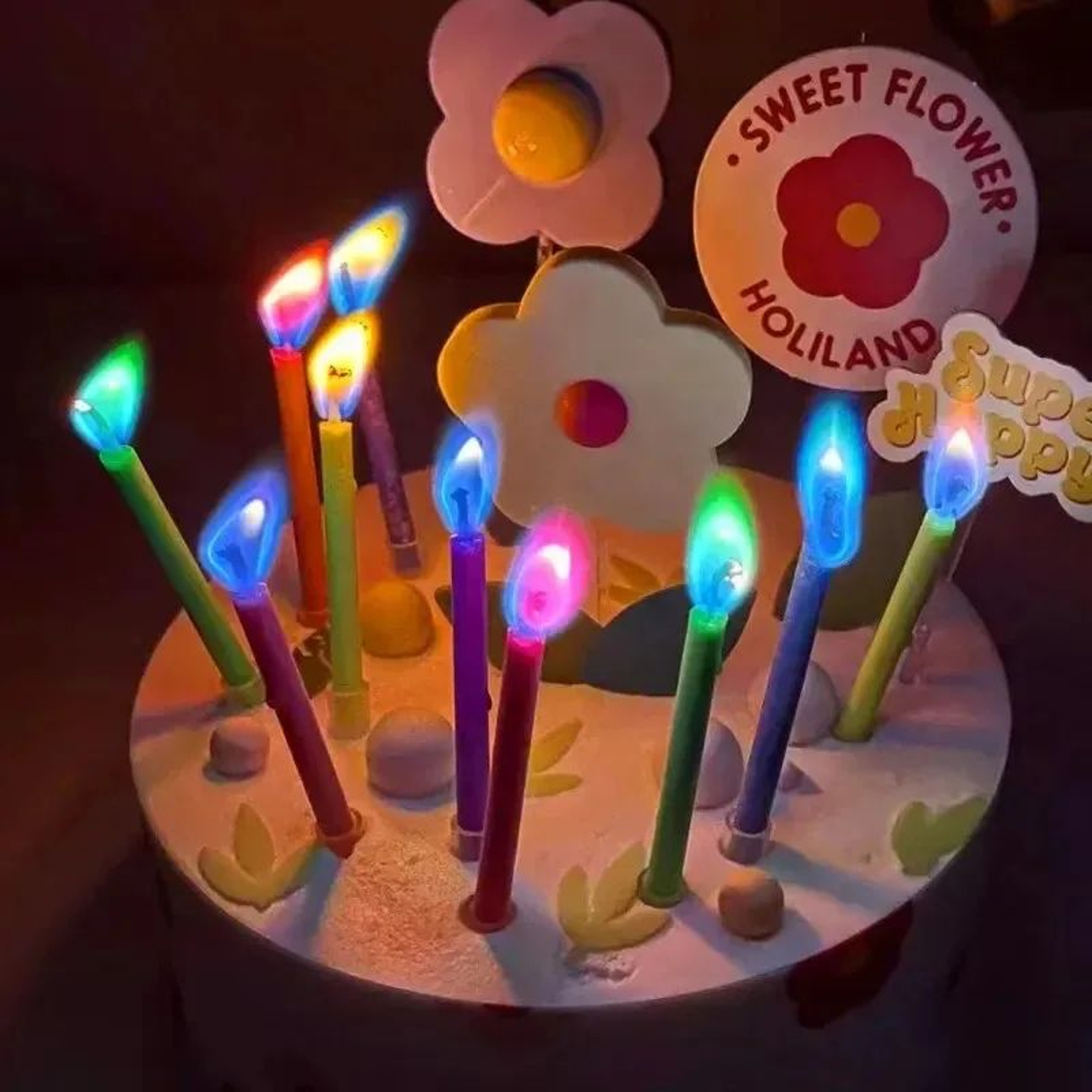 Magic Rainbow Flame Birthday Candles For Colorful Cake Celebrations 3