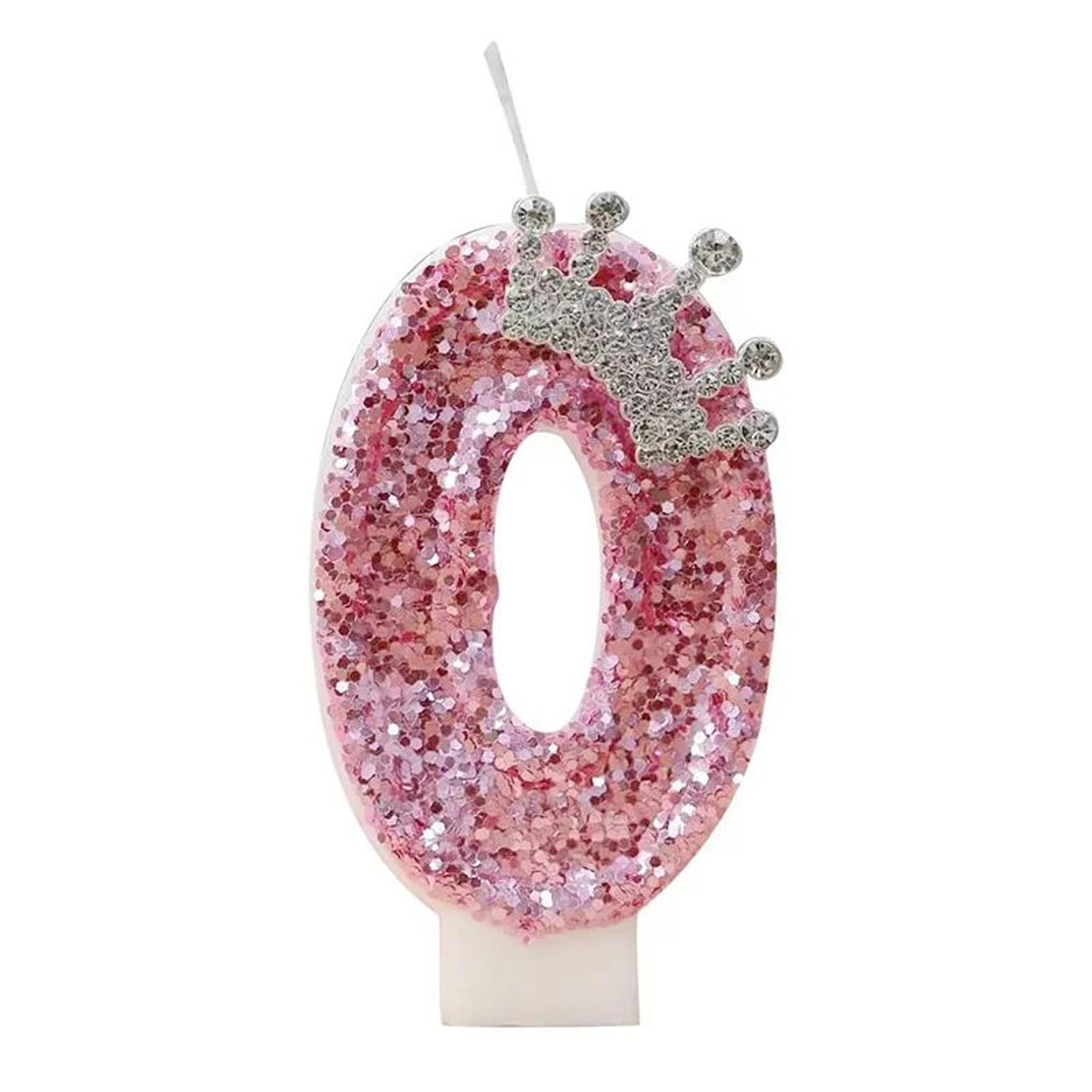 Princess Crown Pink Number Birthday Candle Cake Topper 6