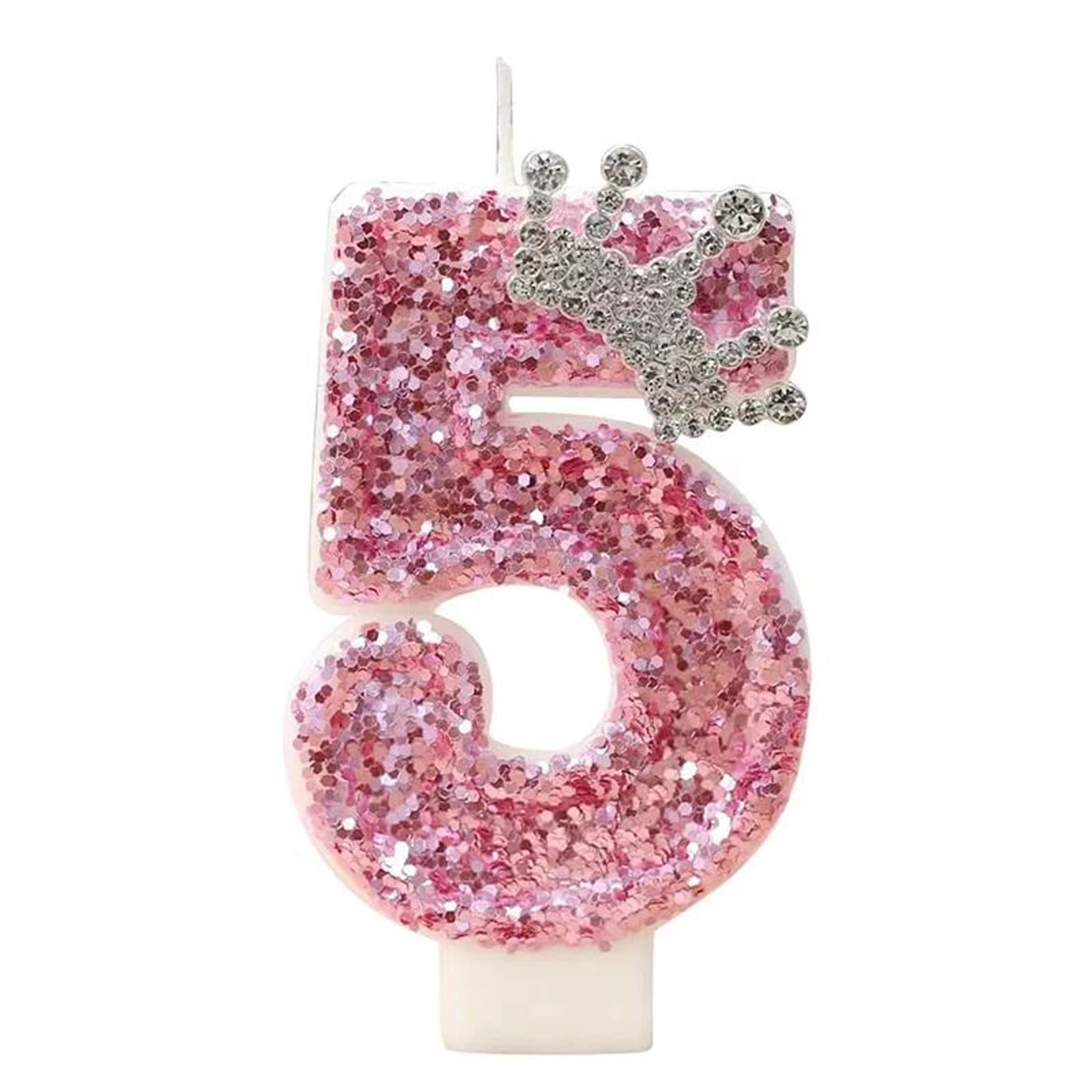 Princess Crown Pink Number Birthday Candle Cake Topper 11
