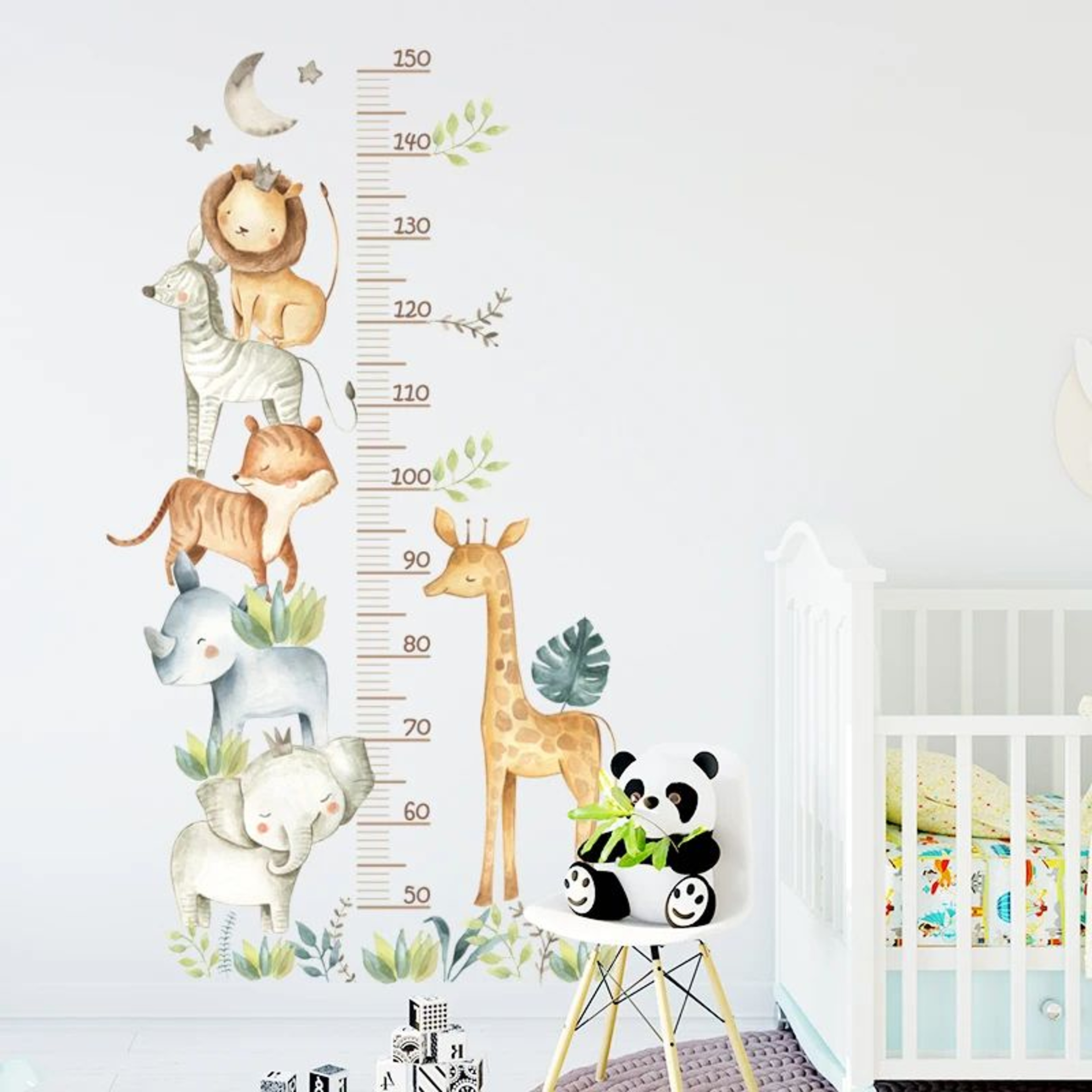 Little Explorer Kids Height Chart Wall Sticker  Removable Animal Growth Chart 2
