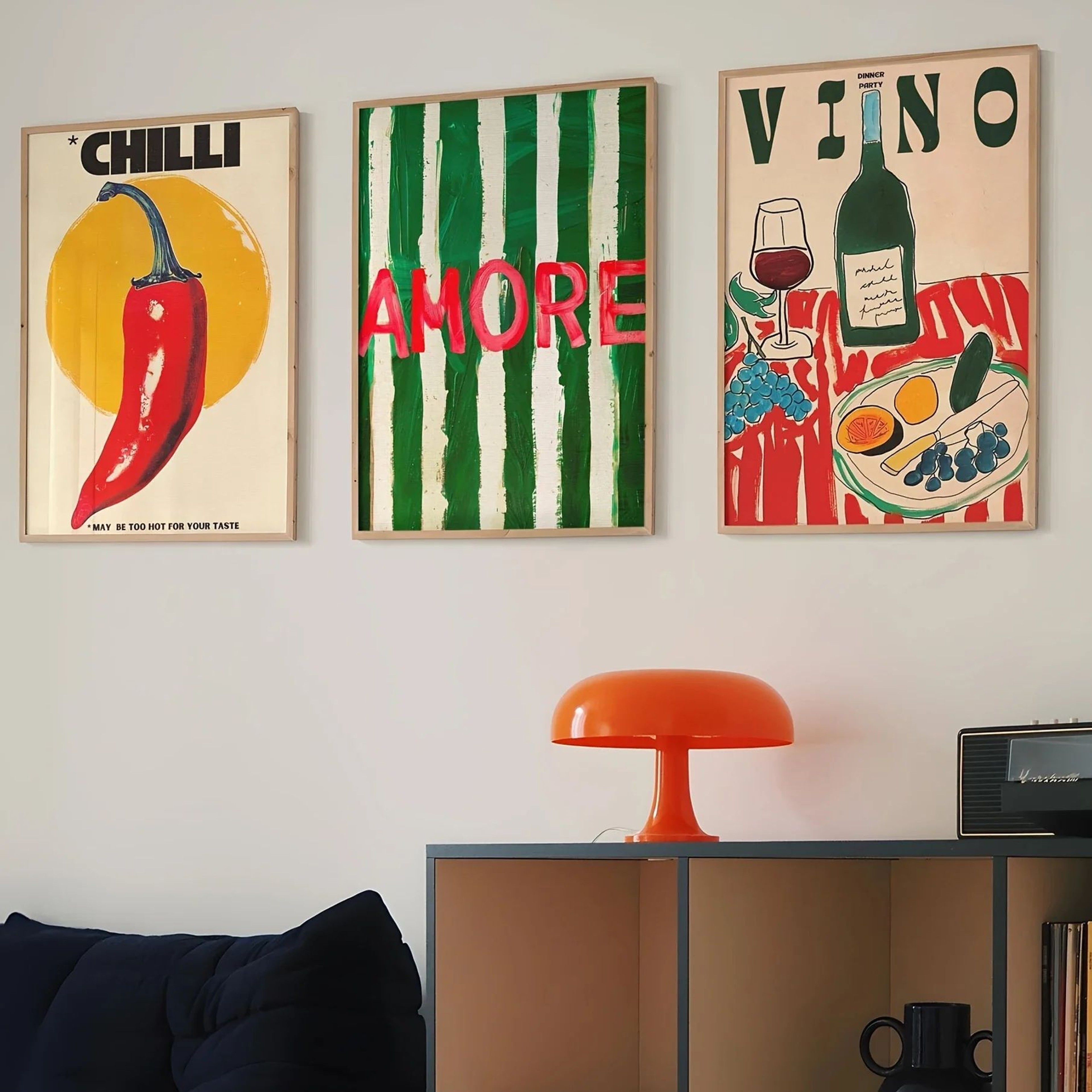 Amore Vino Kitchen Wall Art Canvas Prints 1