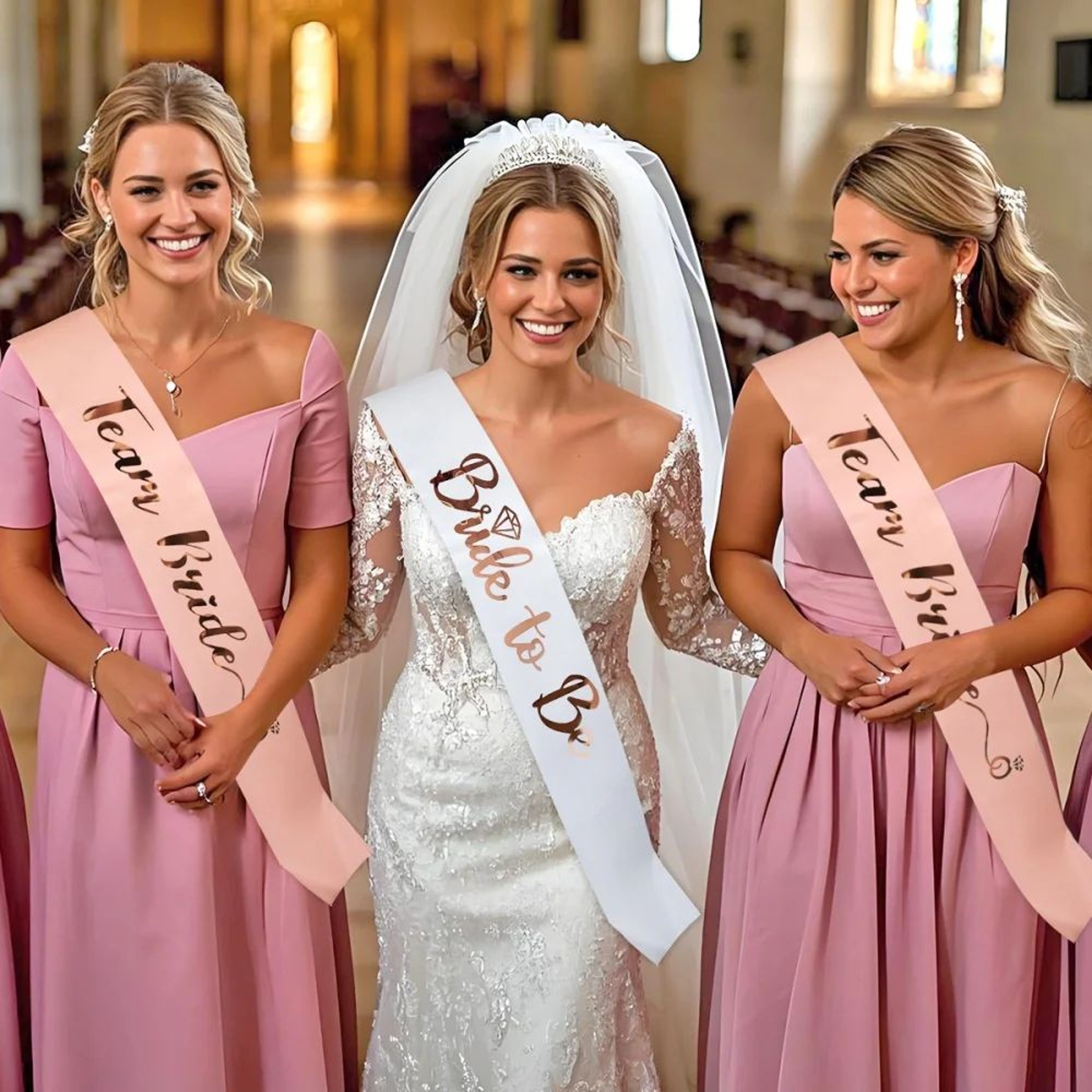 Rose Gold Bride To Be Sash Set For Bachelorette Party And Bridal Shower 3