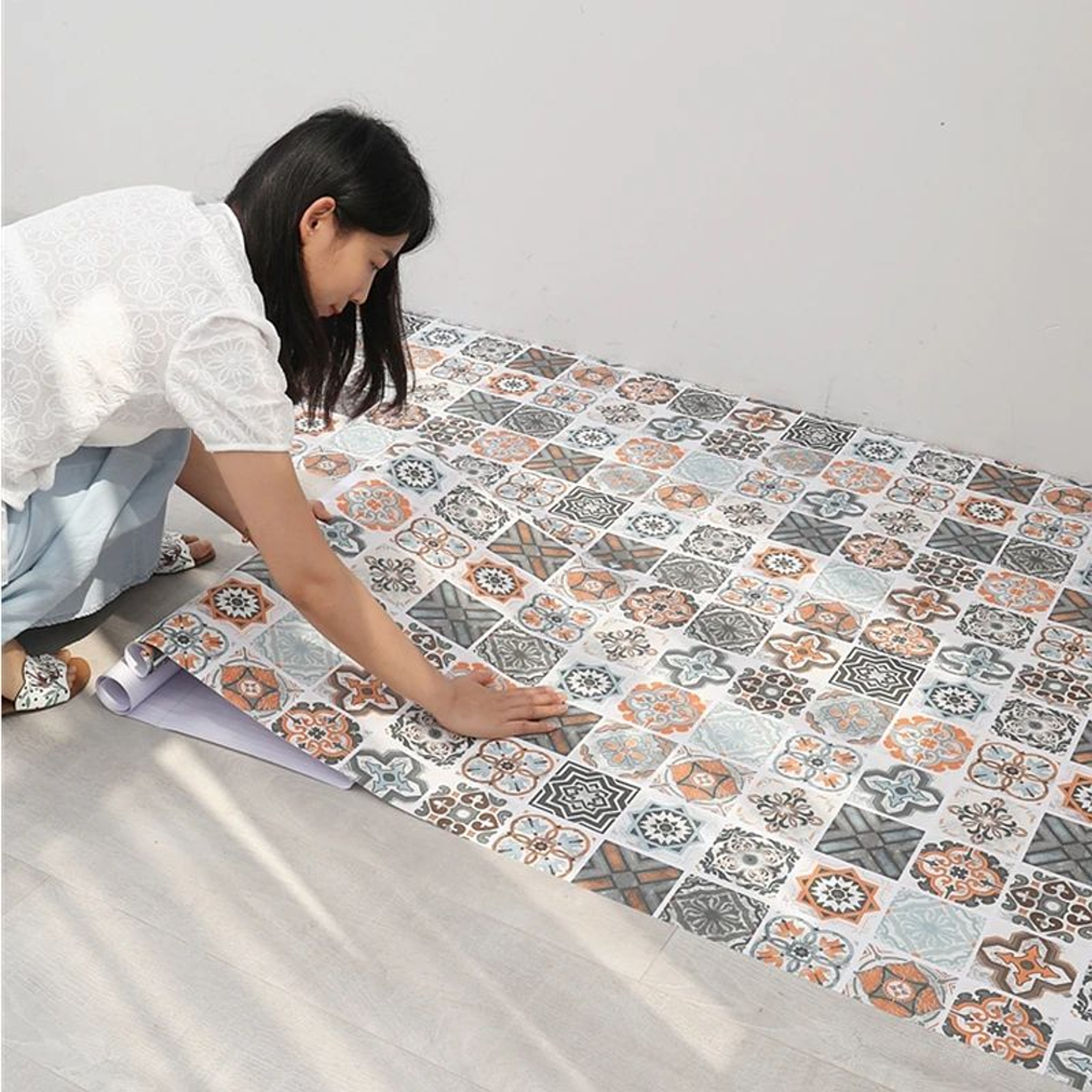 FlexiTile Waterproof Peel And Stick PVC Floor  Wall Sticker 4