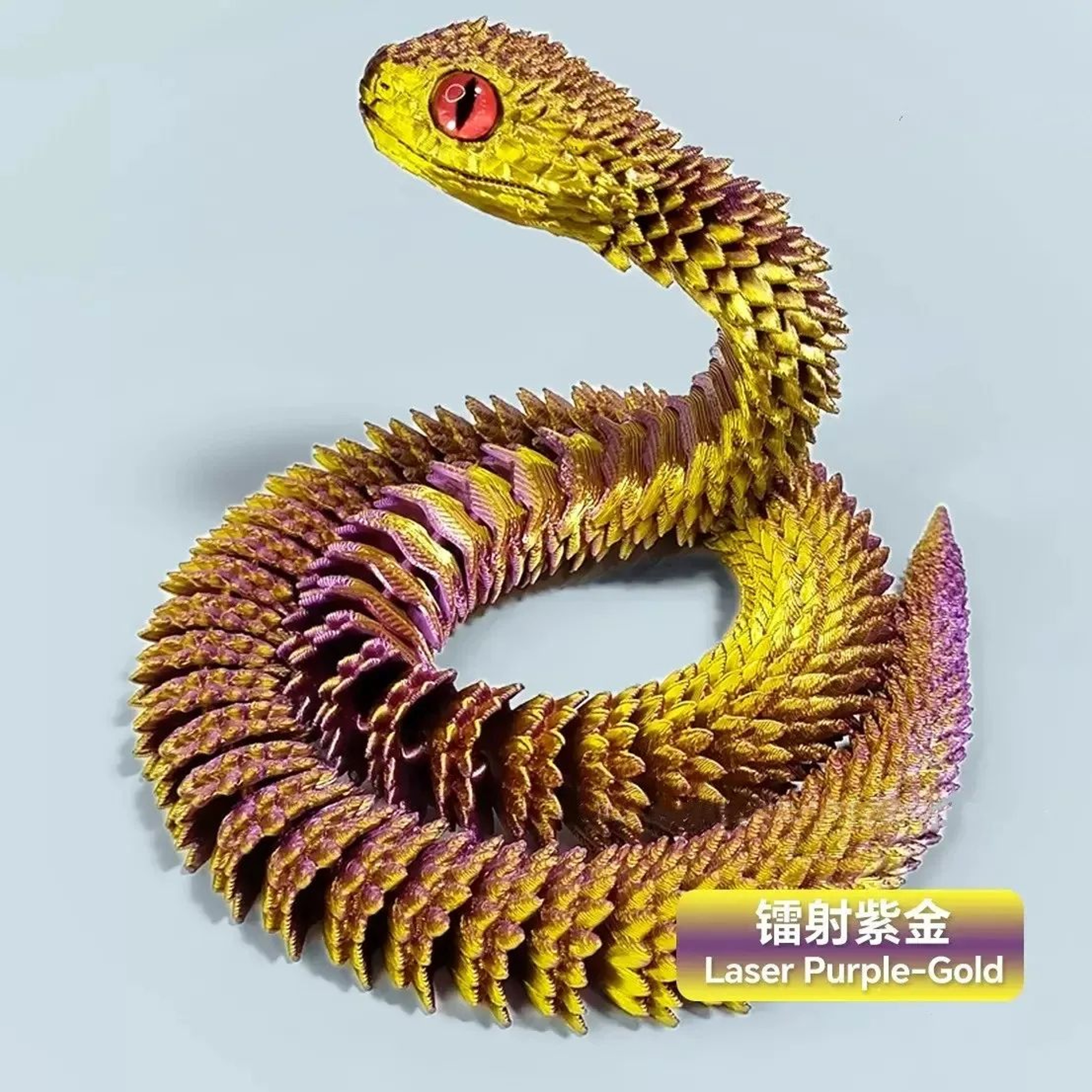 LumaFlex 3D Printed Articulated Snake Glow In The Dark Desk Toy 22