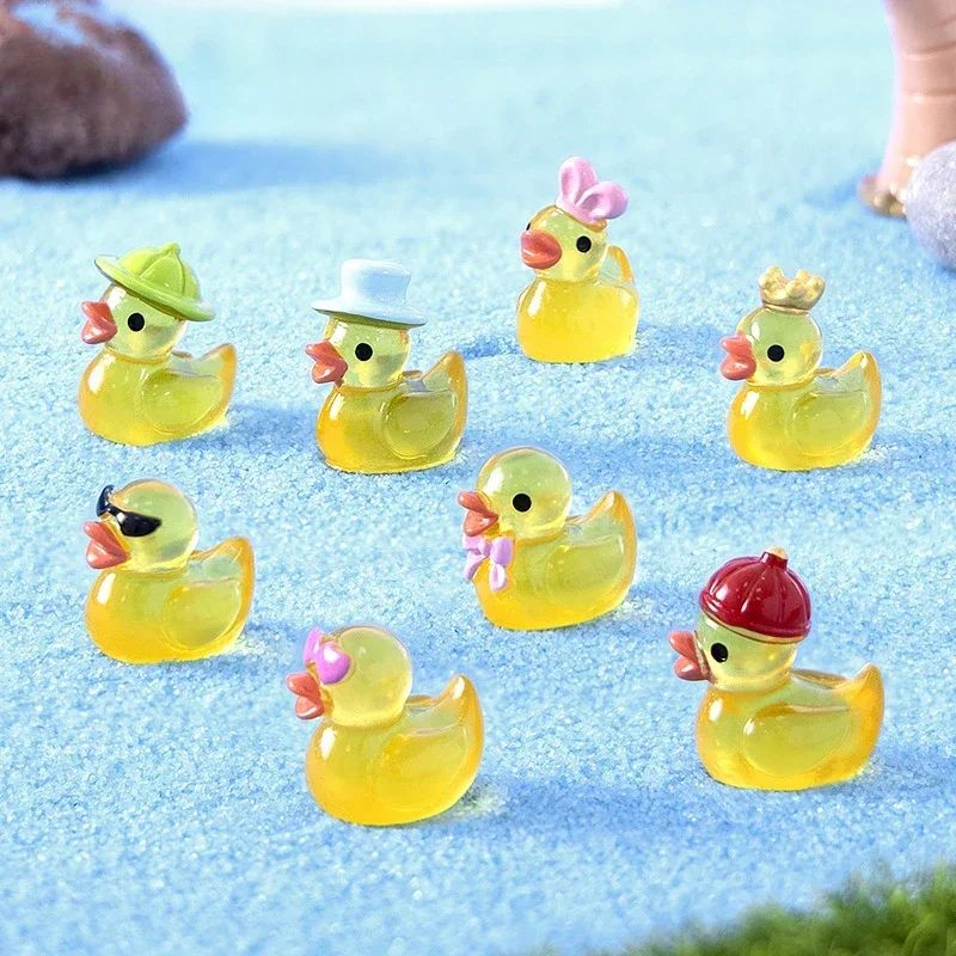 100Piece Glow In The Dark Mini Ducks For Fairy Gardens And DIY Decor 3