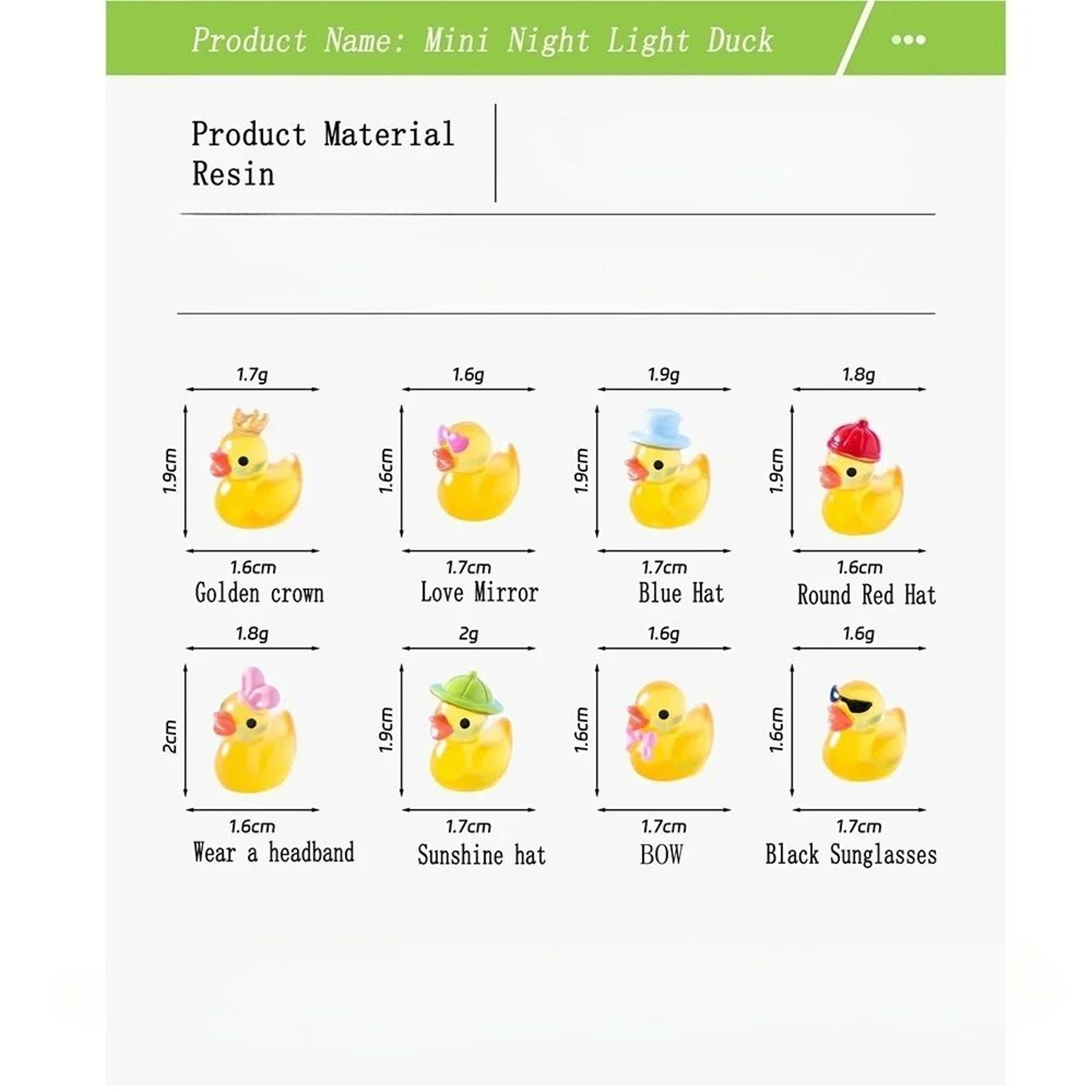 100Piece Glow In The Dark Mini Ducks For Fairy Gardens And DIY Decor 5