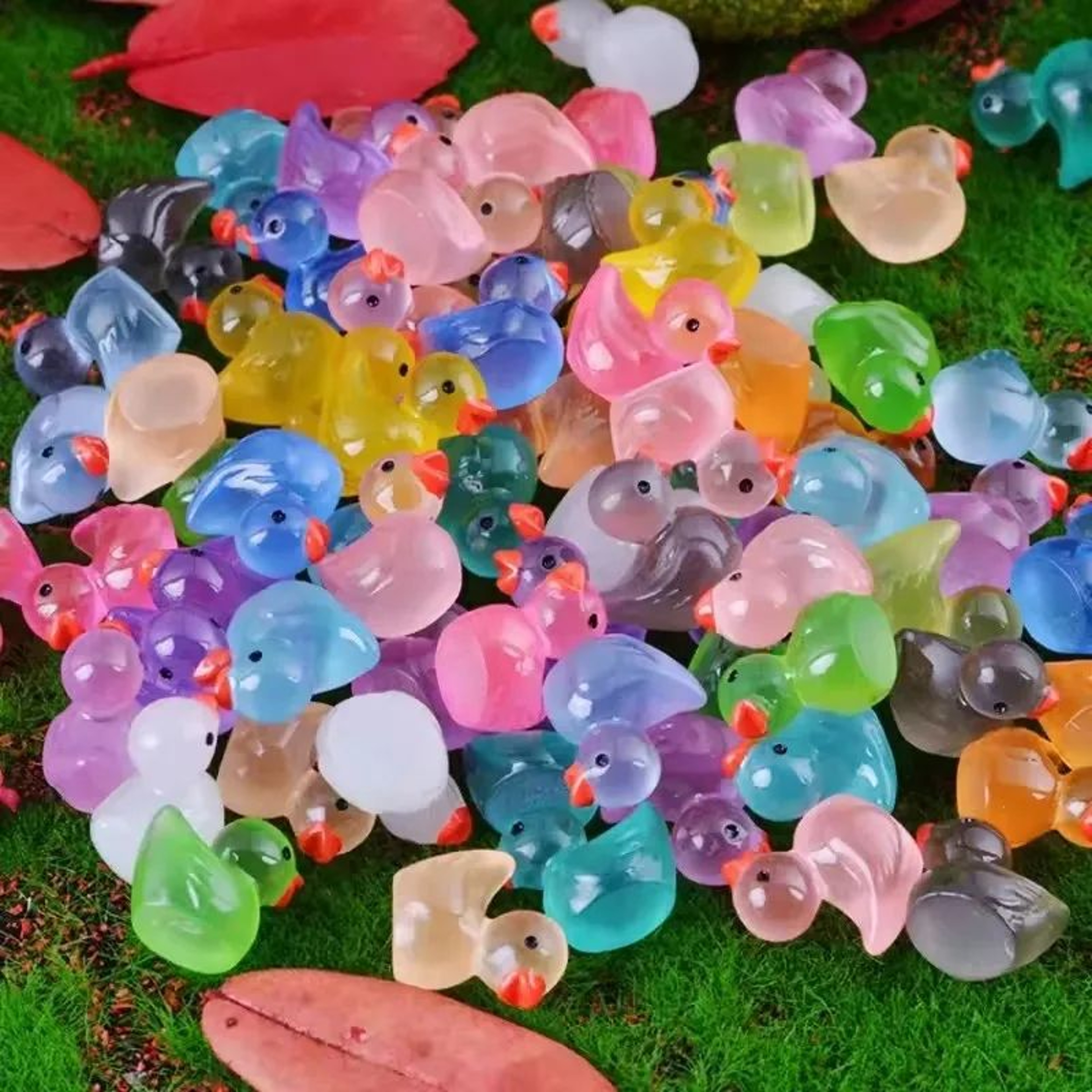 100Piece Glow In The Dark Mini Ducks For Fairy Gardens And DIY Decor 7