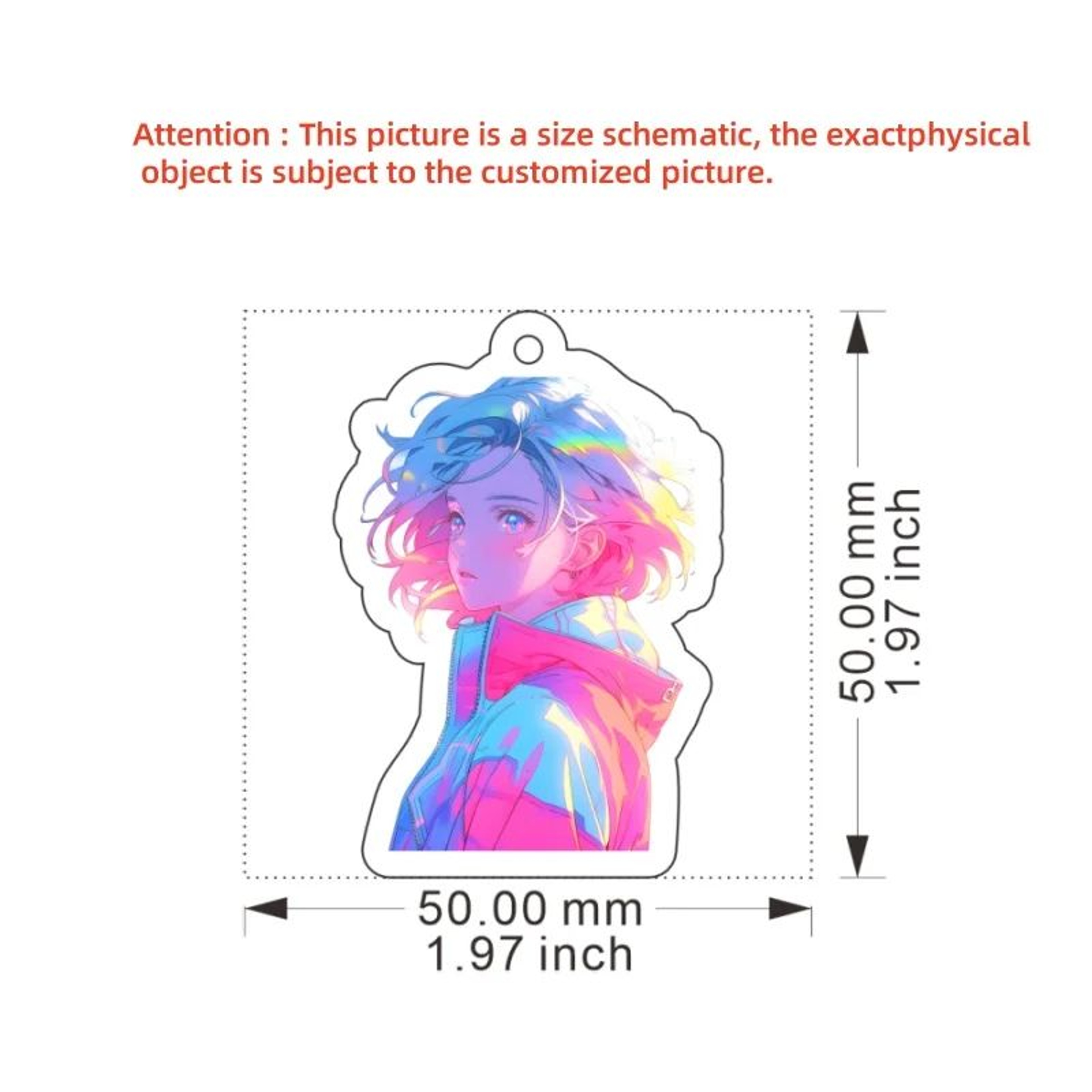 Custom Anime Acrylic Keychain Personalized 5cm Character Charm 2