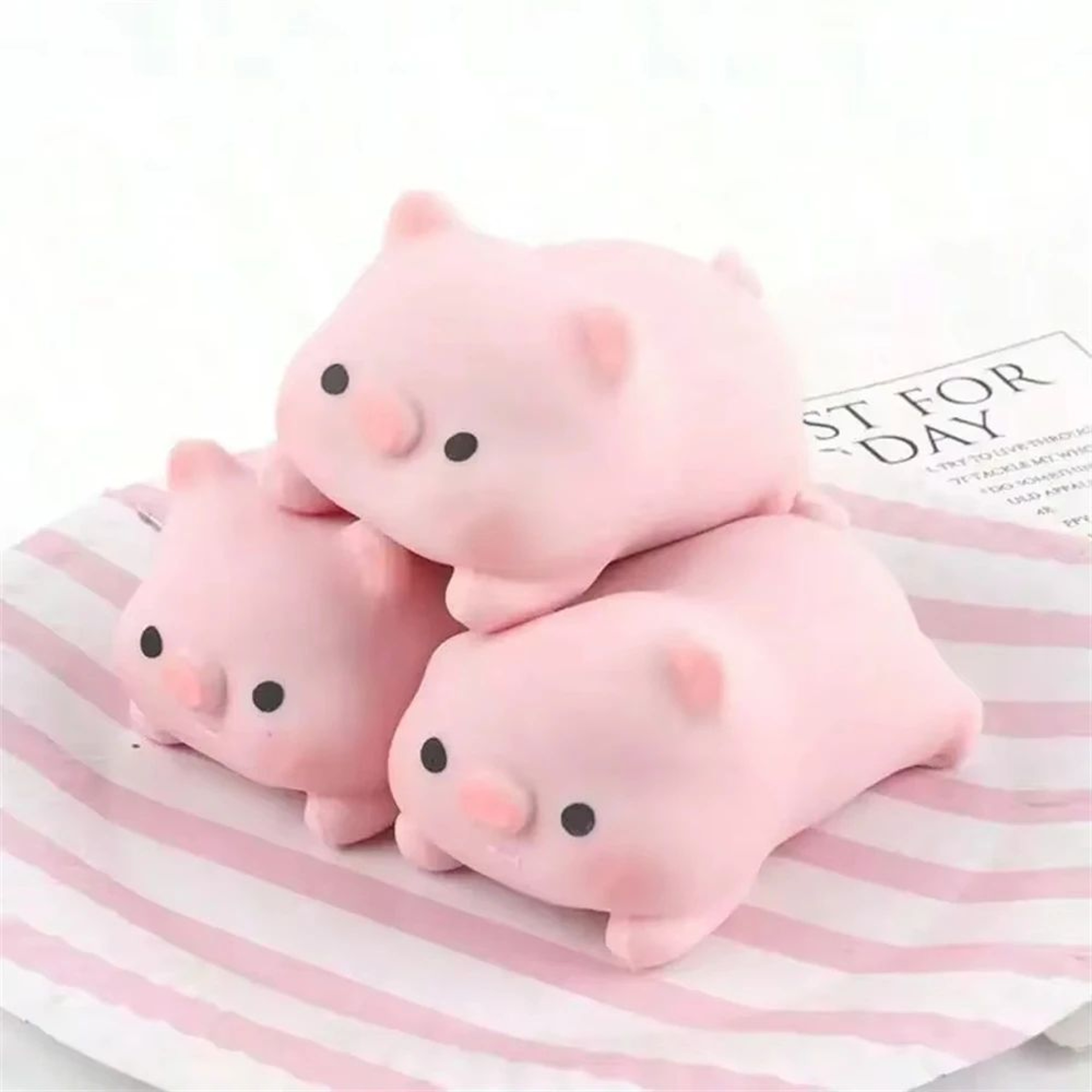 Pink Pig Stress Relief Toy Squishy Fidget Companion 4