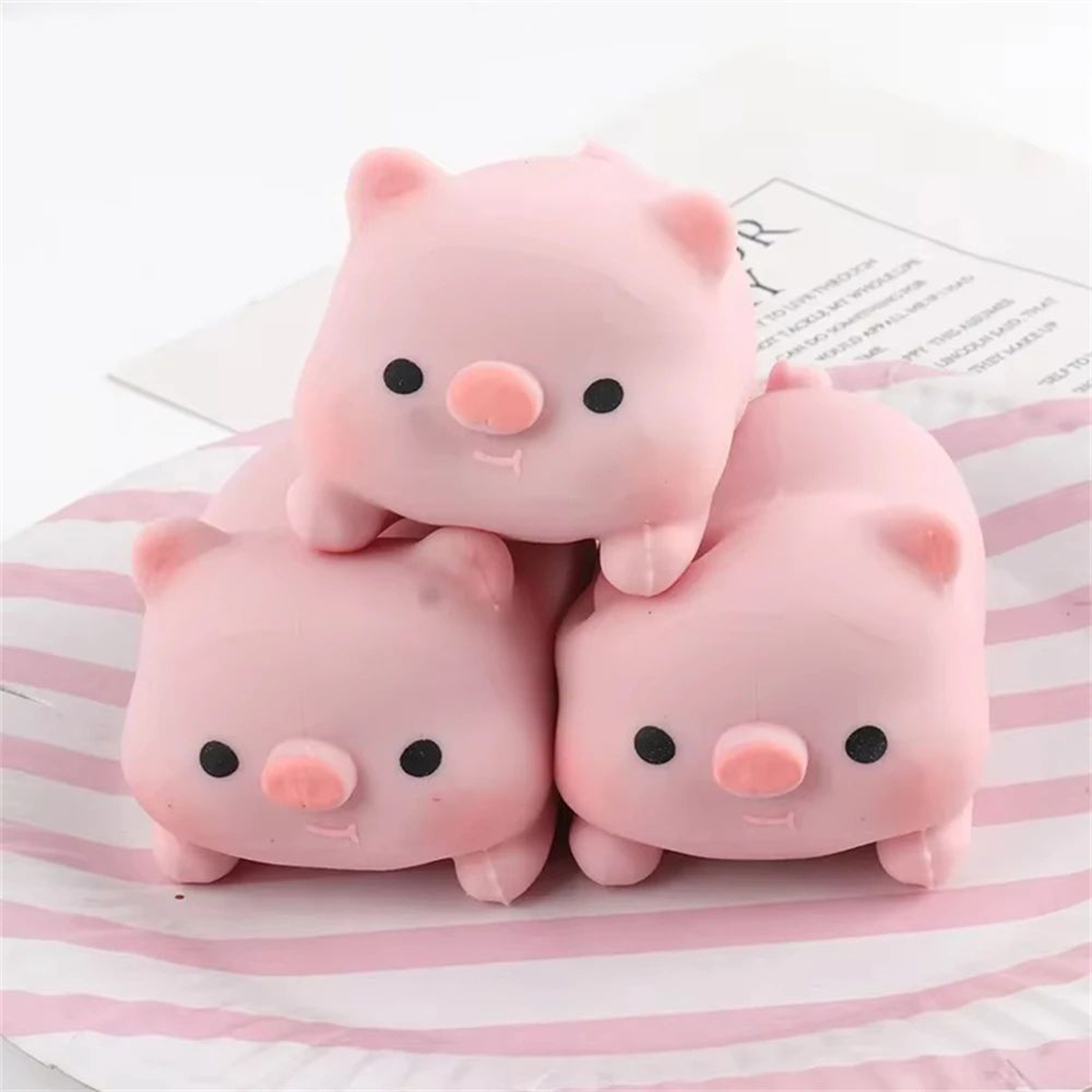 Pink Pig Stress Relief Toy Squishy Fidget Companion 5