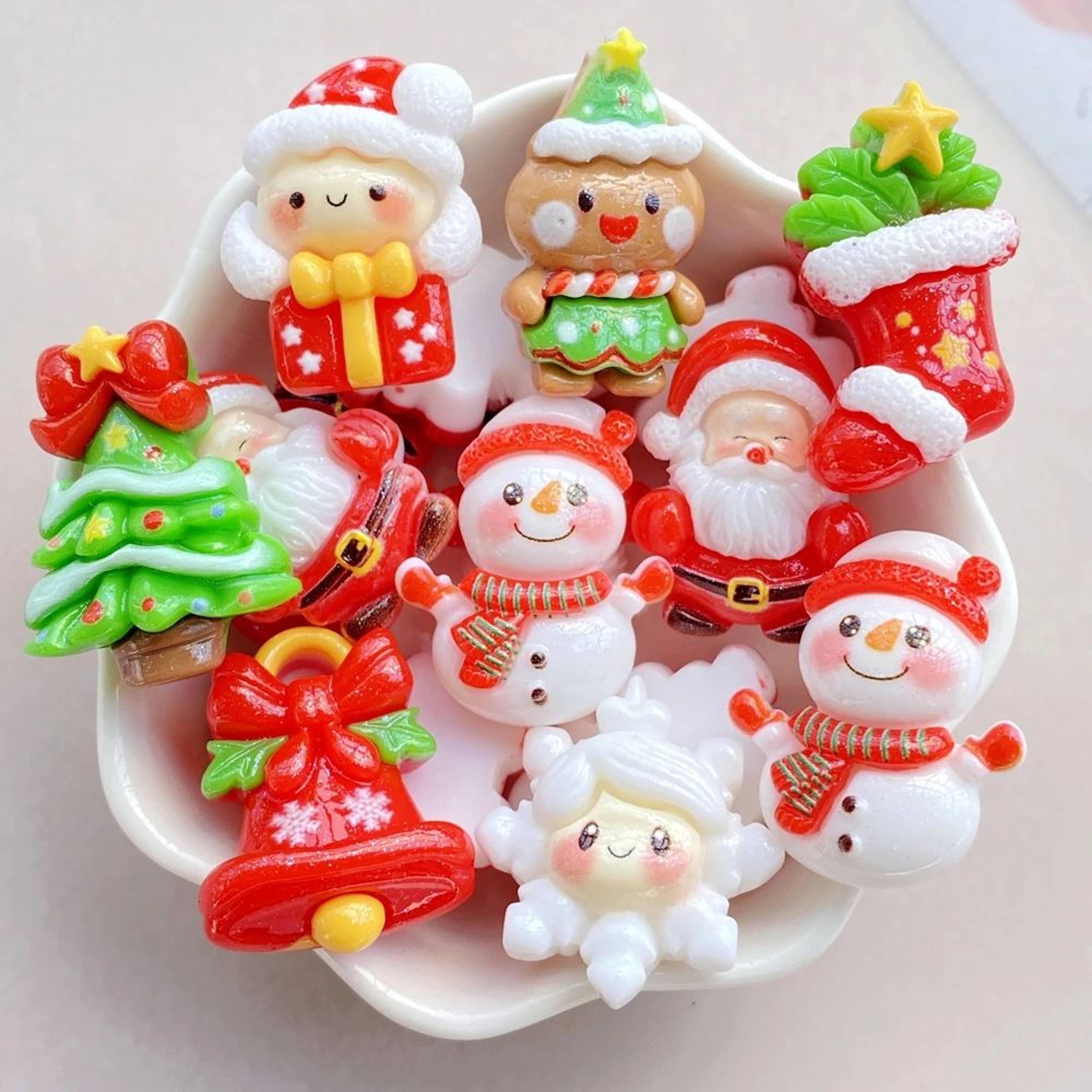 Festive 10Piece Christmas Resin Charms For DIY Crafts And Scrapbooking 5
