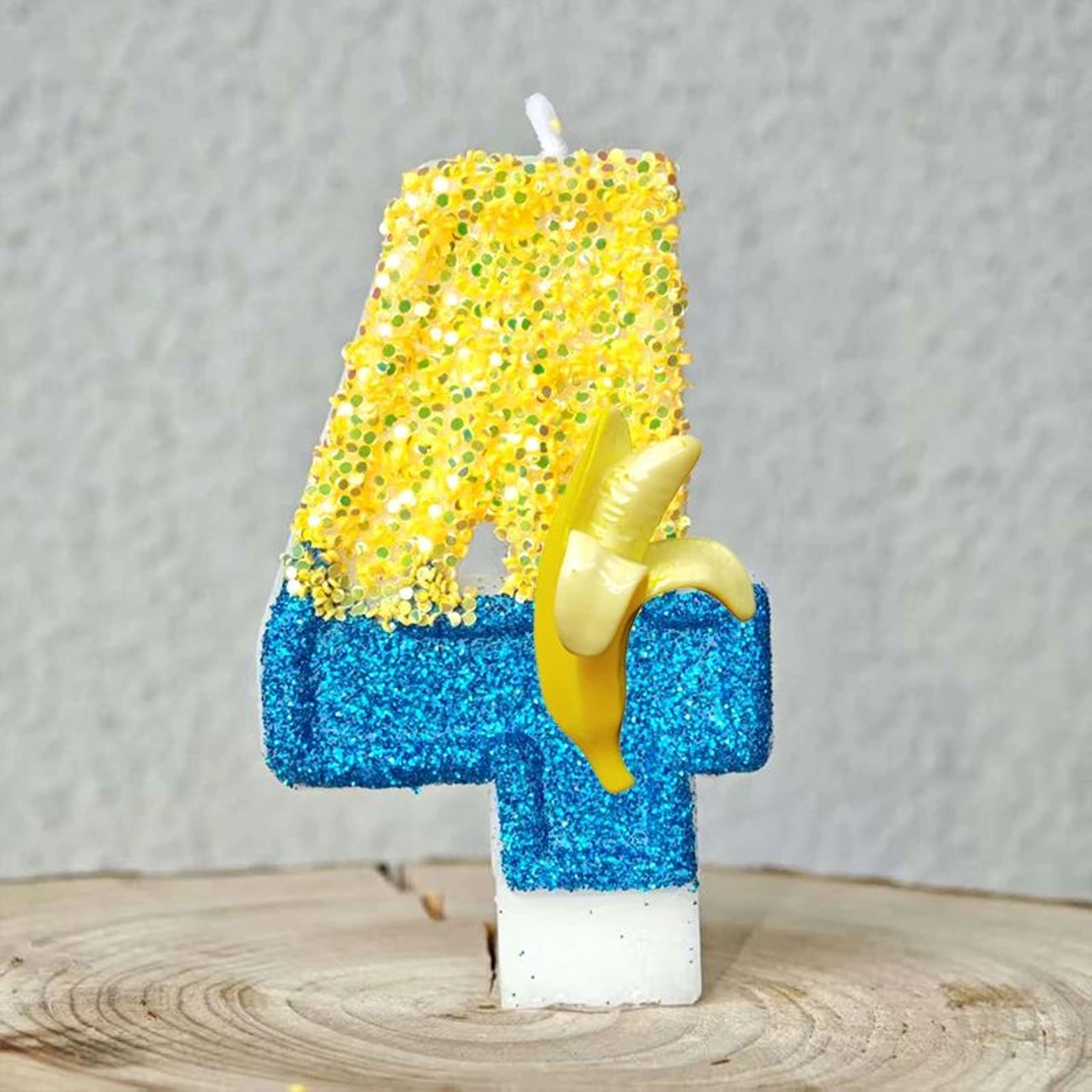 Banana Buddy Number Birthday Candle Cake Topper 5