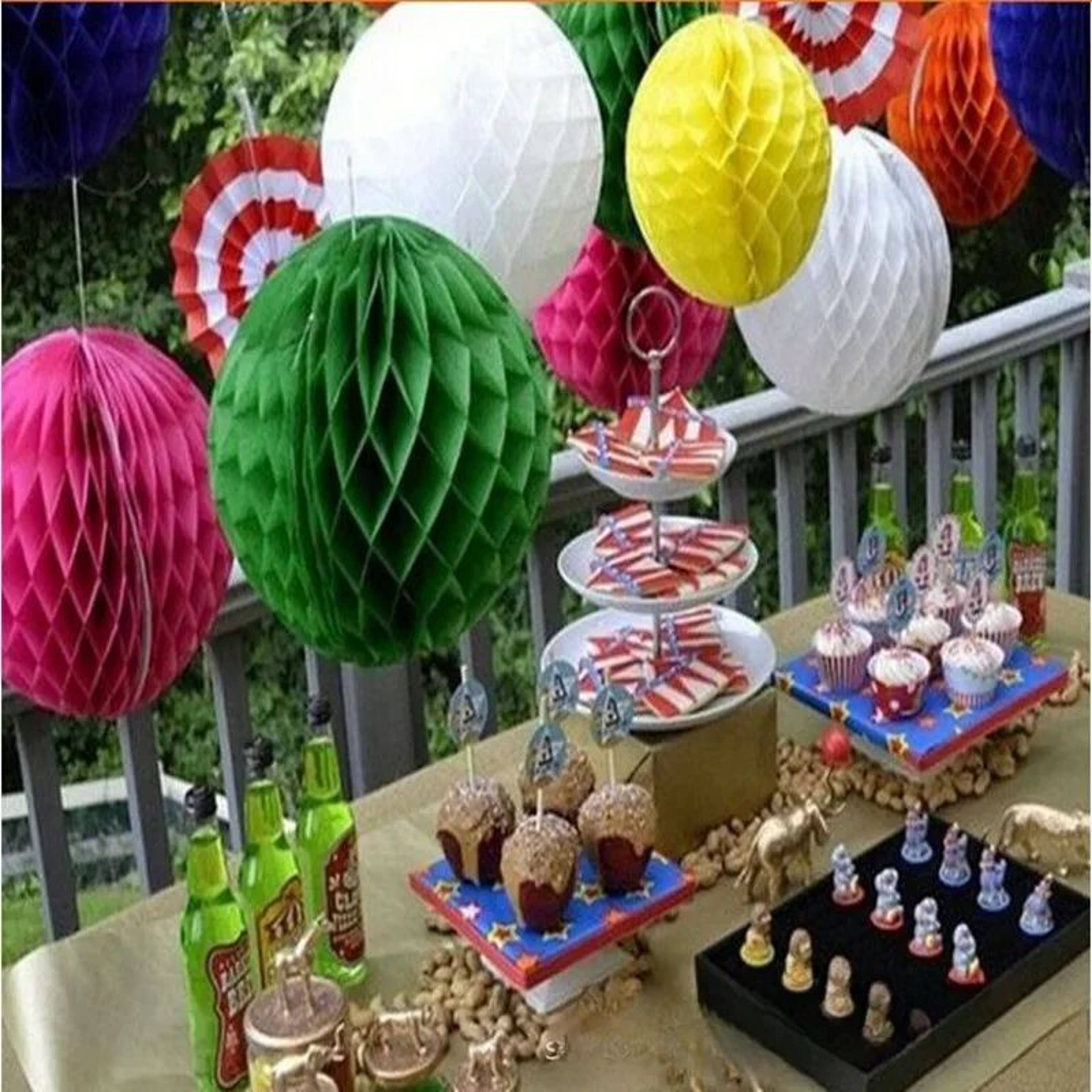 LumiBloom Honeycomb Paper Balls Party Decorations 3