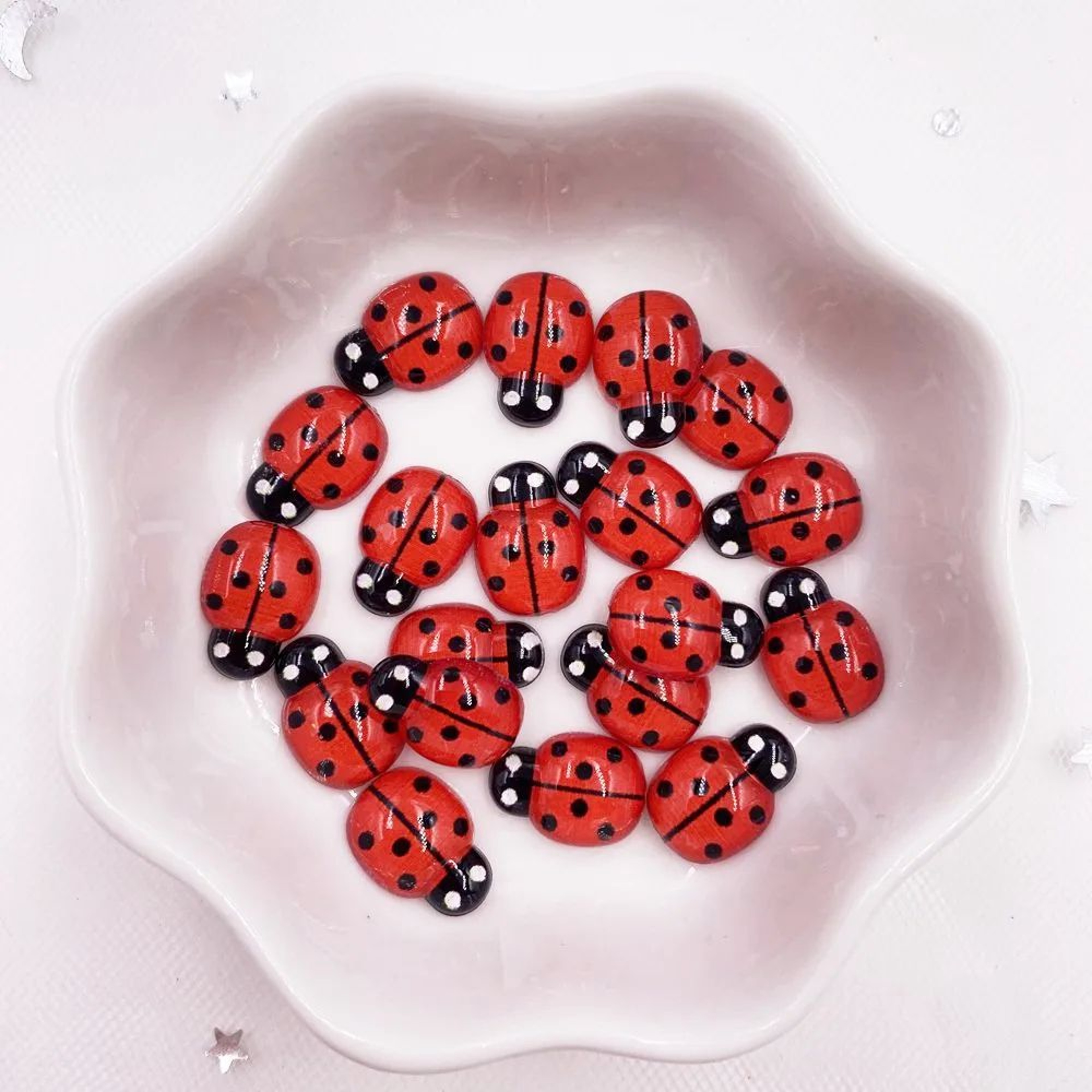 Mini Ladybug Flatback Cabochons 60Piece Resin Craft Embellishments 3