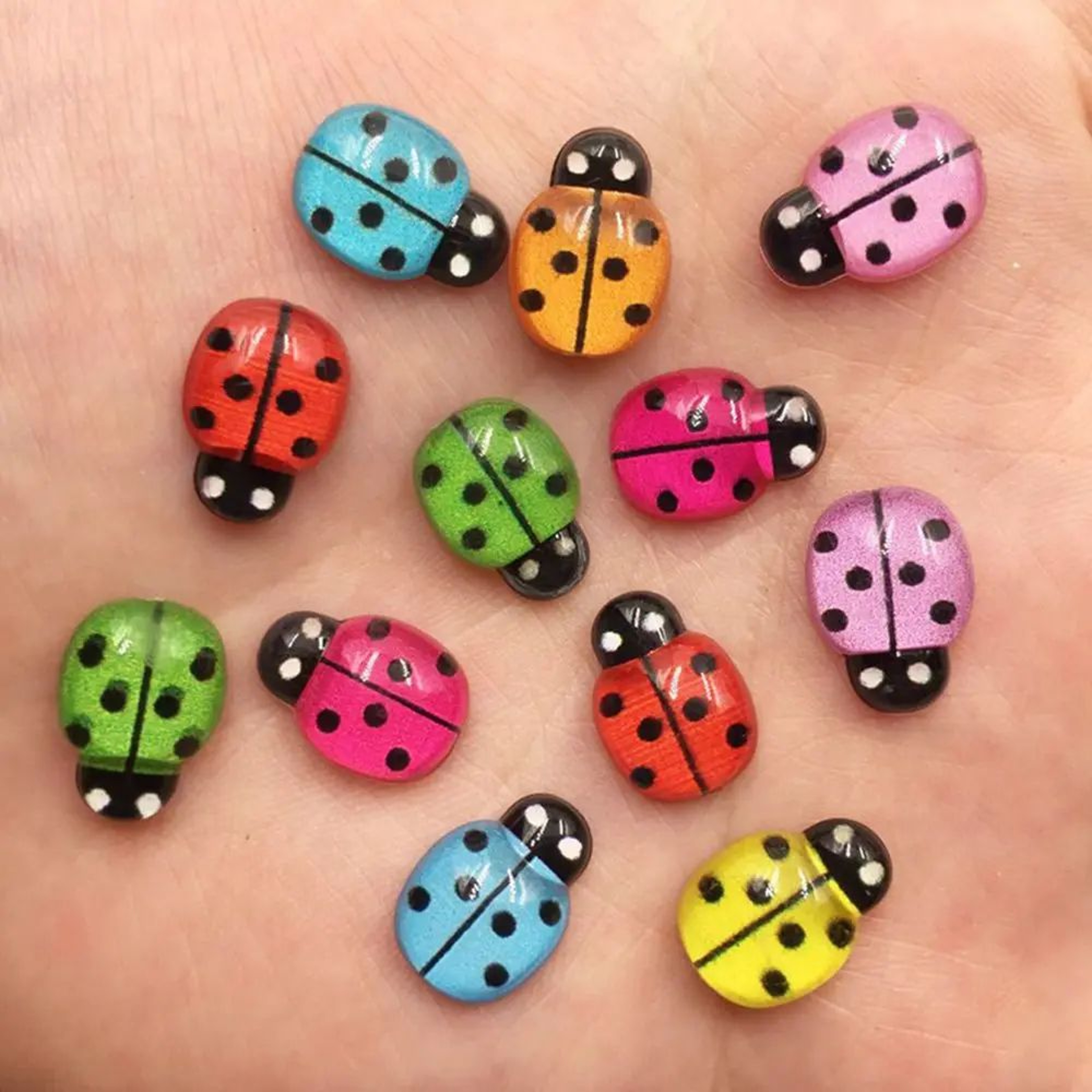 Mini Ladybug Flatback Cabochons 60Piece Resin Craft Embellishments 6