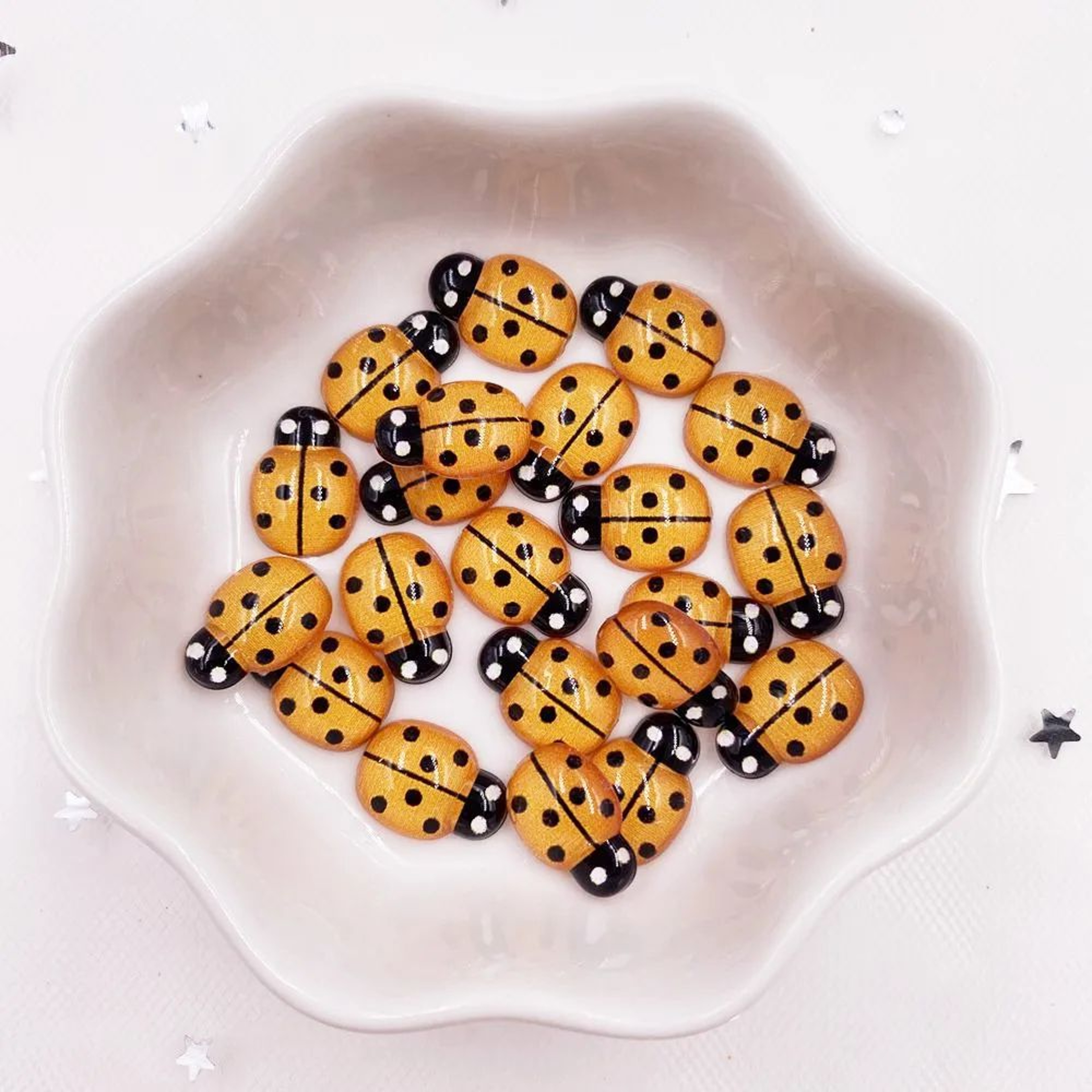 Mini Ladybug Flatback Cabochons 60Piece Resin Craft Embellishments 8