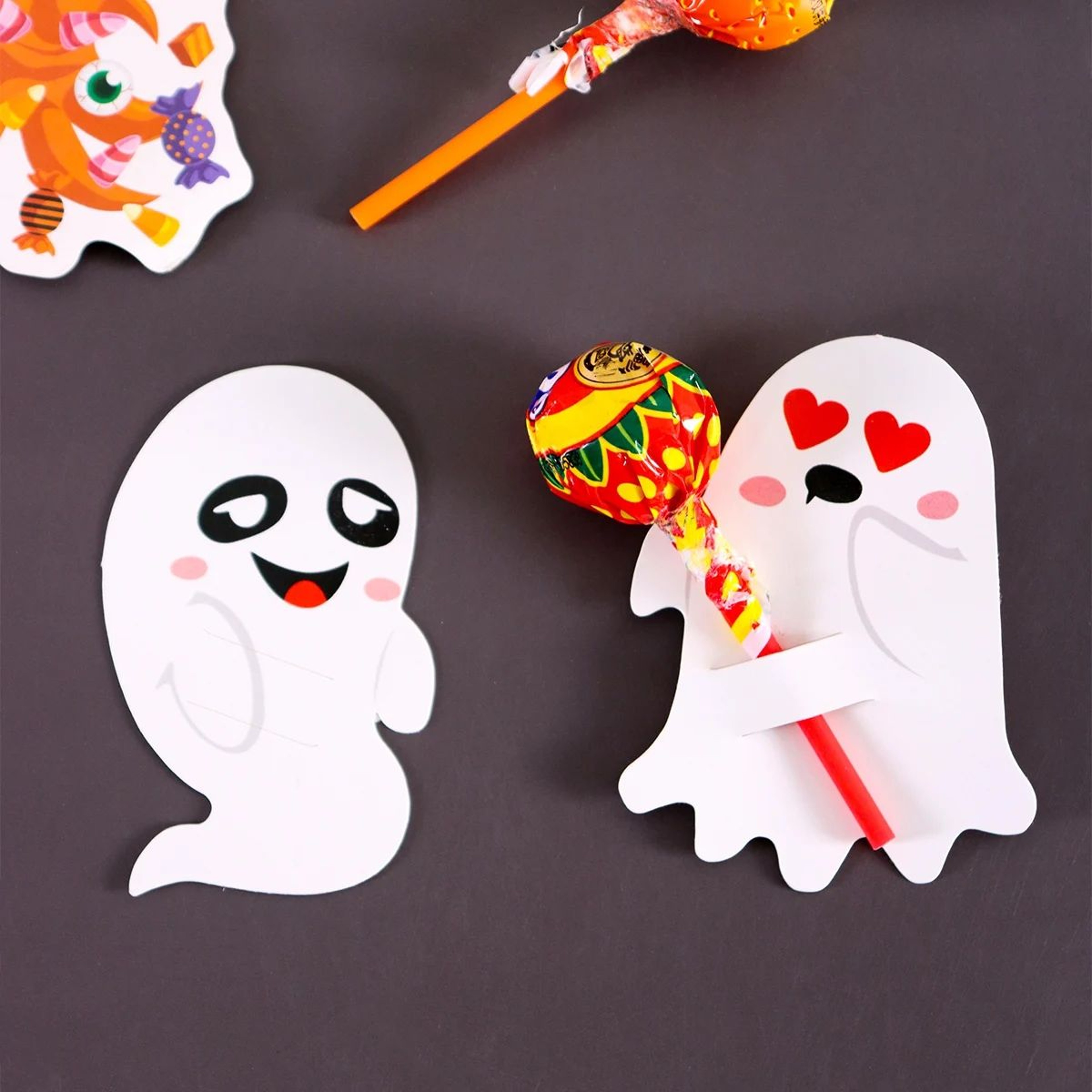 48Piece Ghost Halloween Lollipop Holders For TrickorTreat Party Favors 2