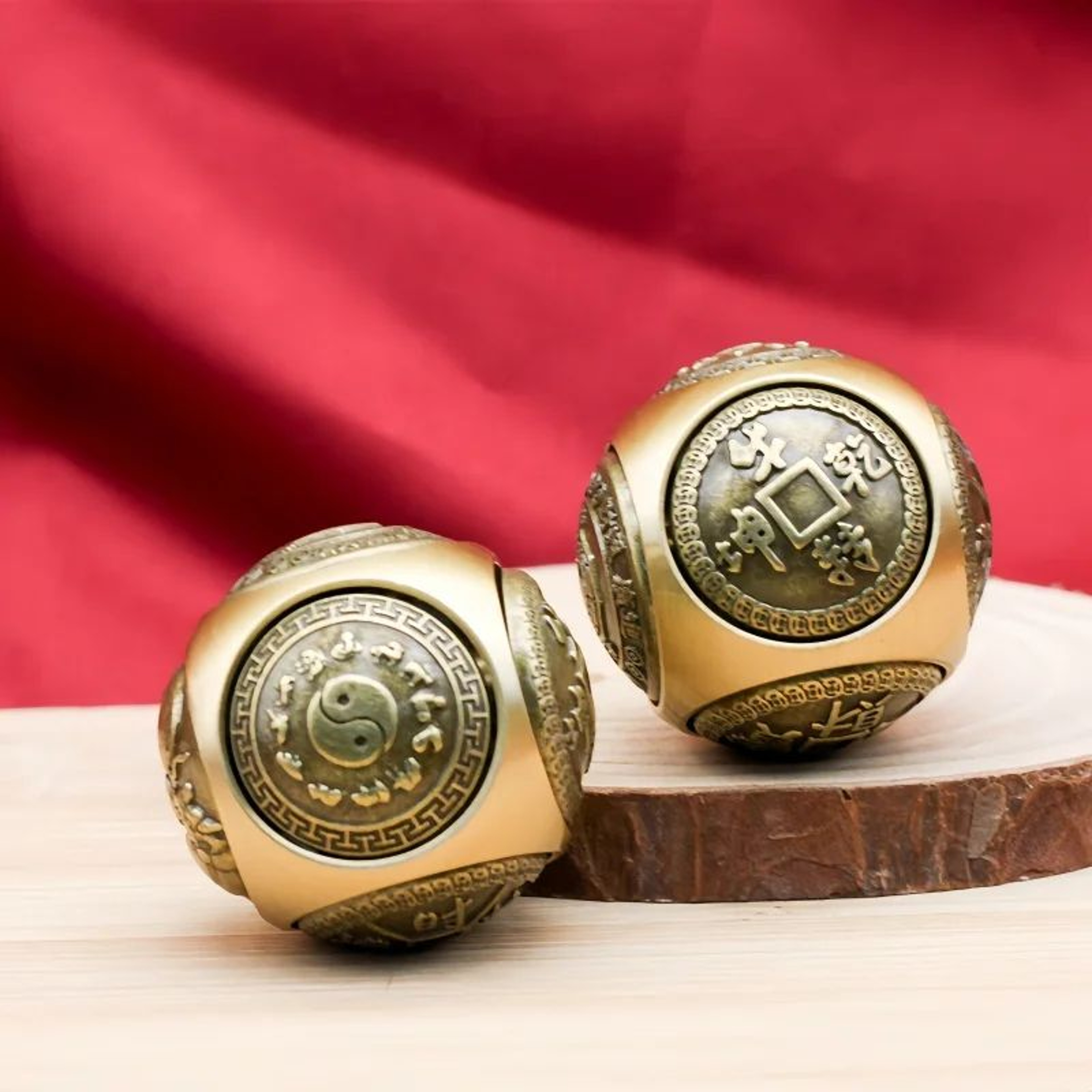 Lucky SixFace Chinese Coin Spinner Stress Relief Fidget Toy 4