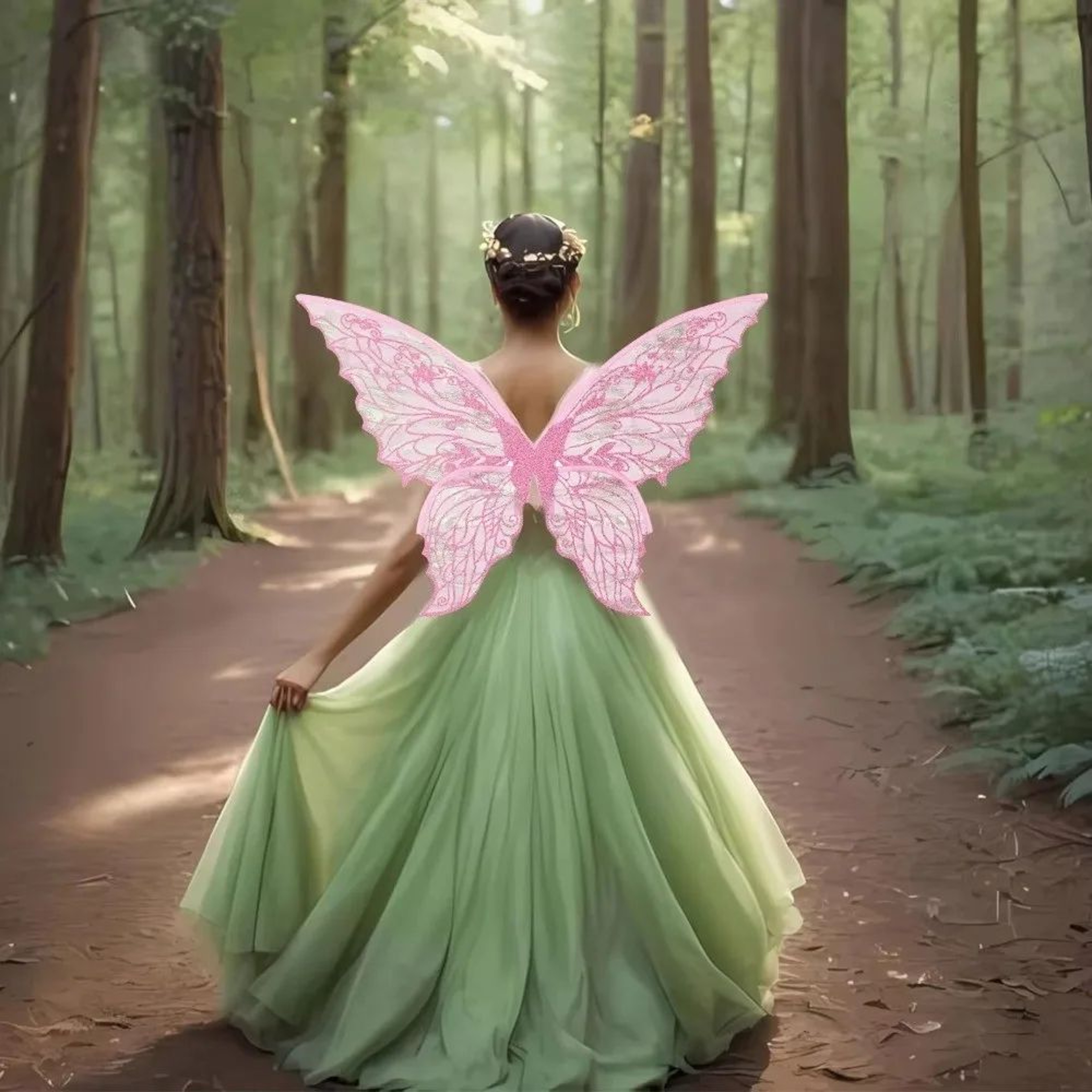 Enchanted Sparkle Organza Fairy Wings Costume 4