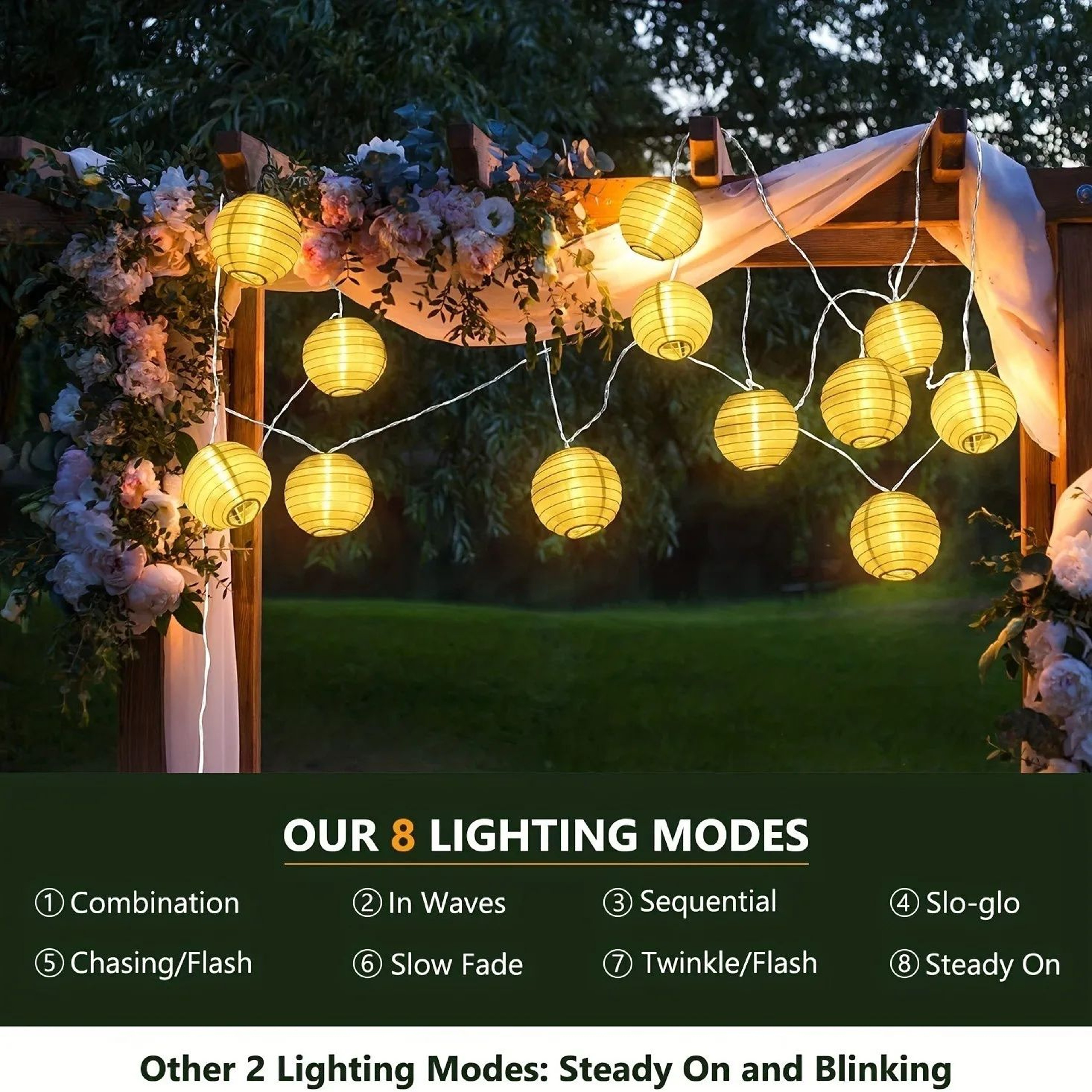Solar Lantern String Lights Waterproof Outdoor Garden Lights 4