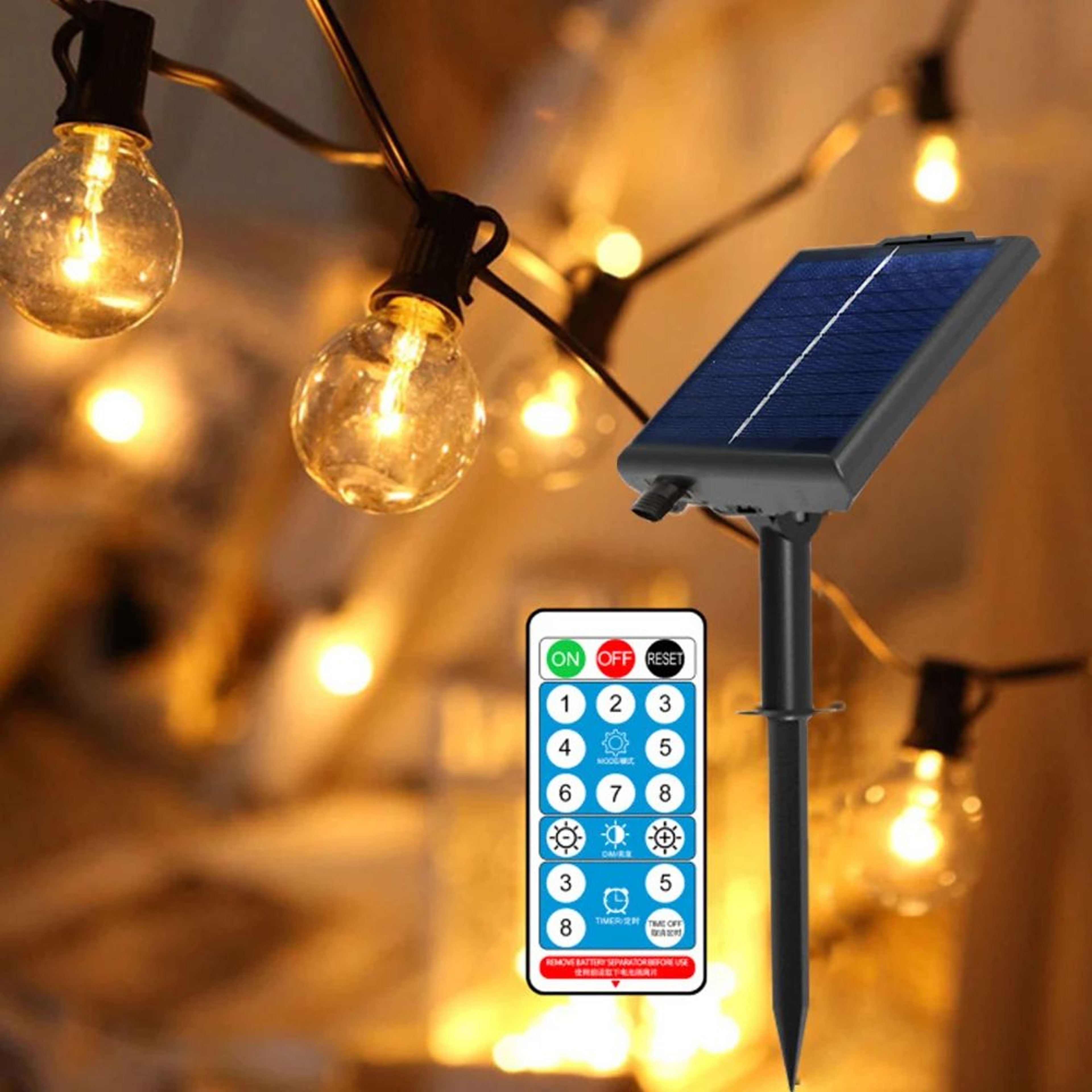LumaGlow G40 Solar String Lights With Remote Control 5