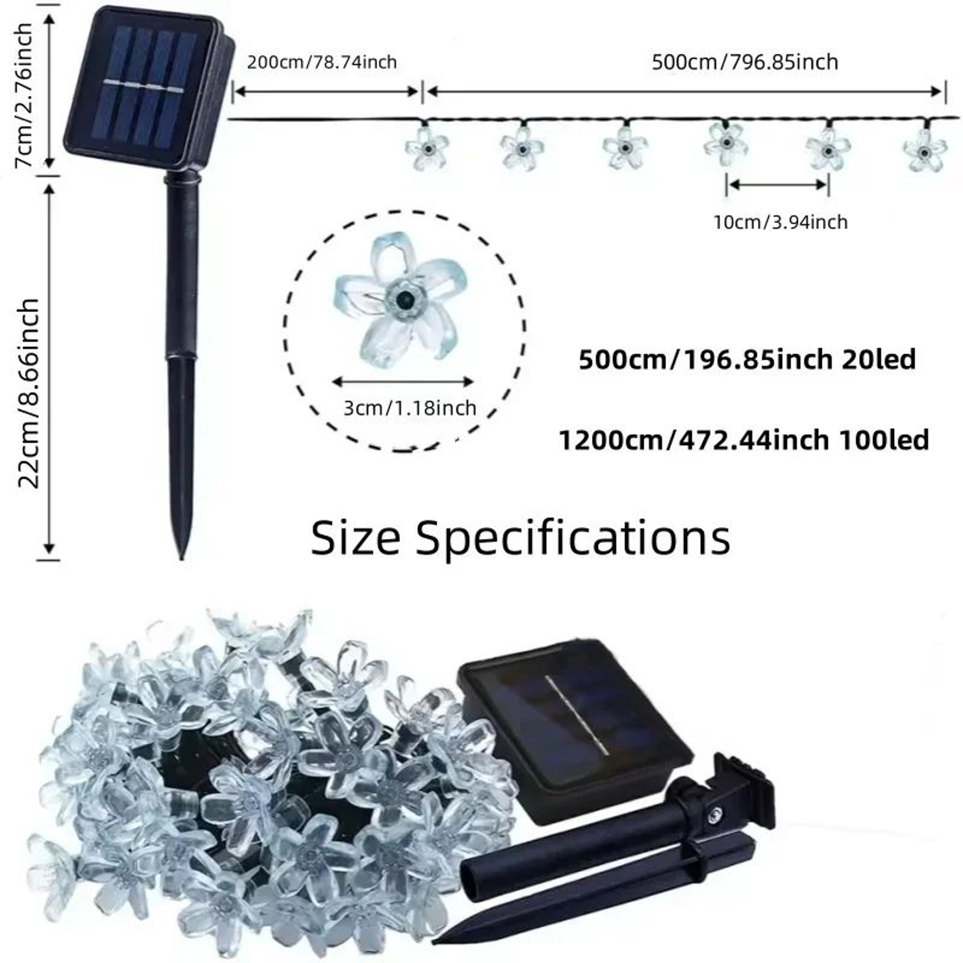 Luminous Sakura Solar Cherry Blossom String Lights for Outdoor Garden Decor – view 7