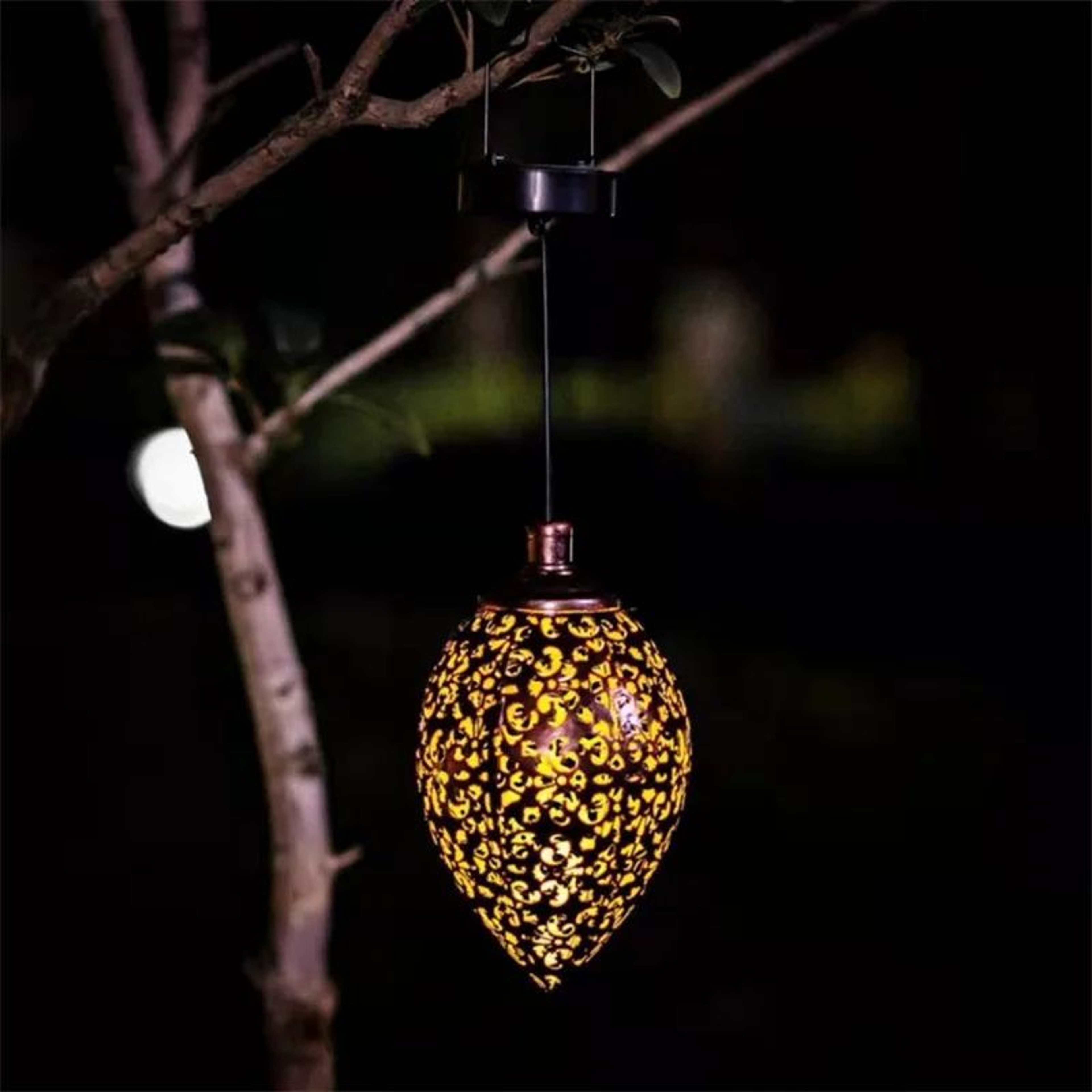 Water Drop Solar Garden Lantern With Decorative Projection Light 4