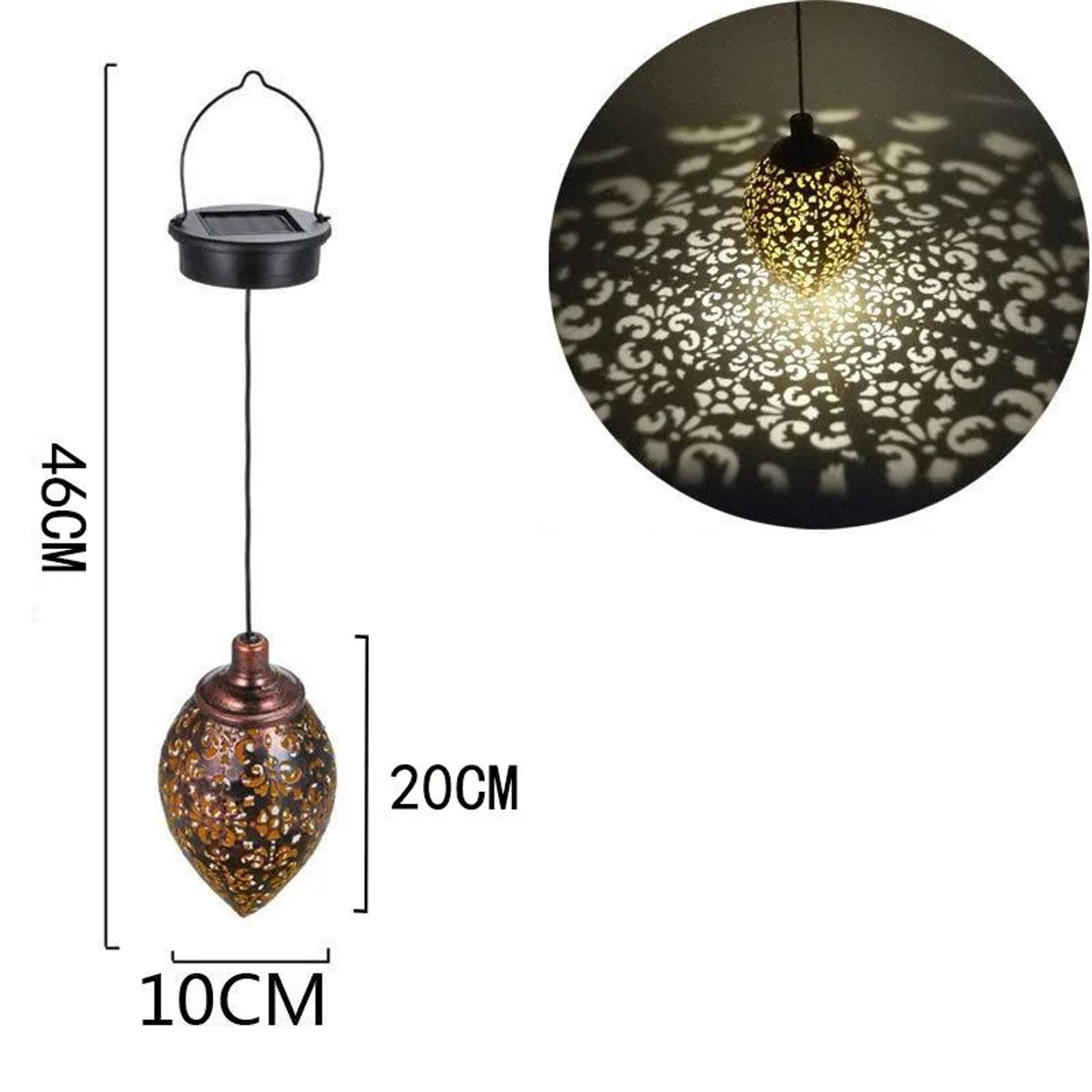 Water Drop Solar Garden Lantern With Decorative Projection Light 5
