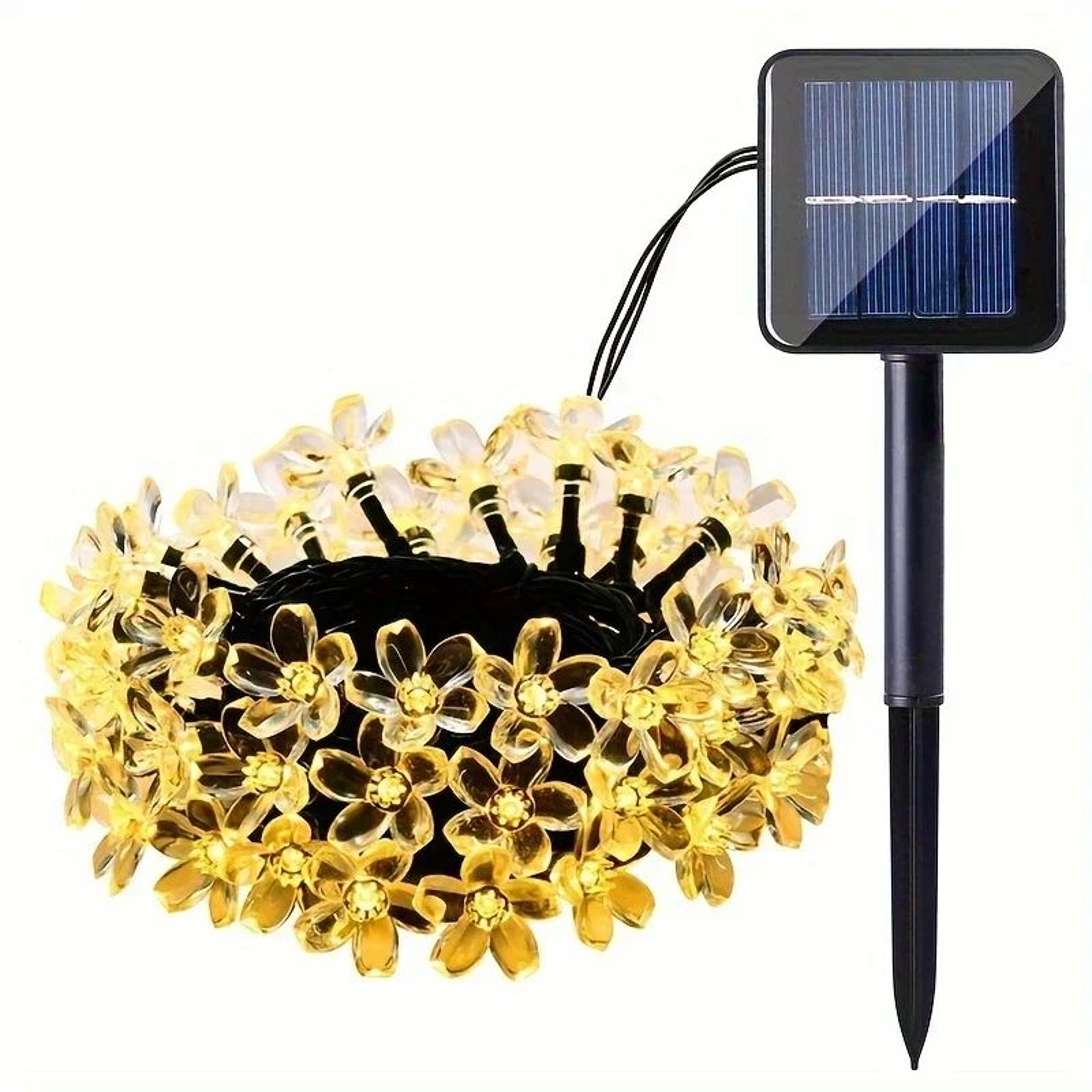 SakuraGlow Solar Cherry Blossom String Lights  30 LED Waterproof Garden Lights 3